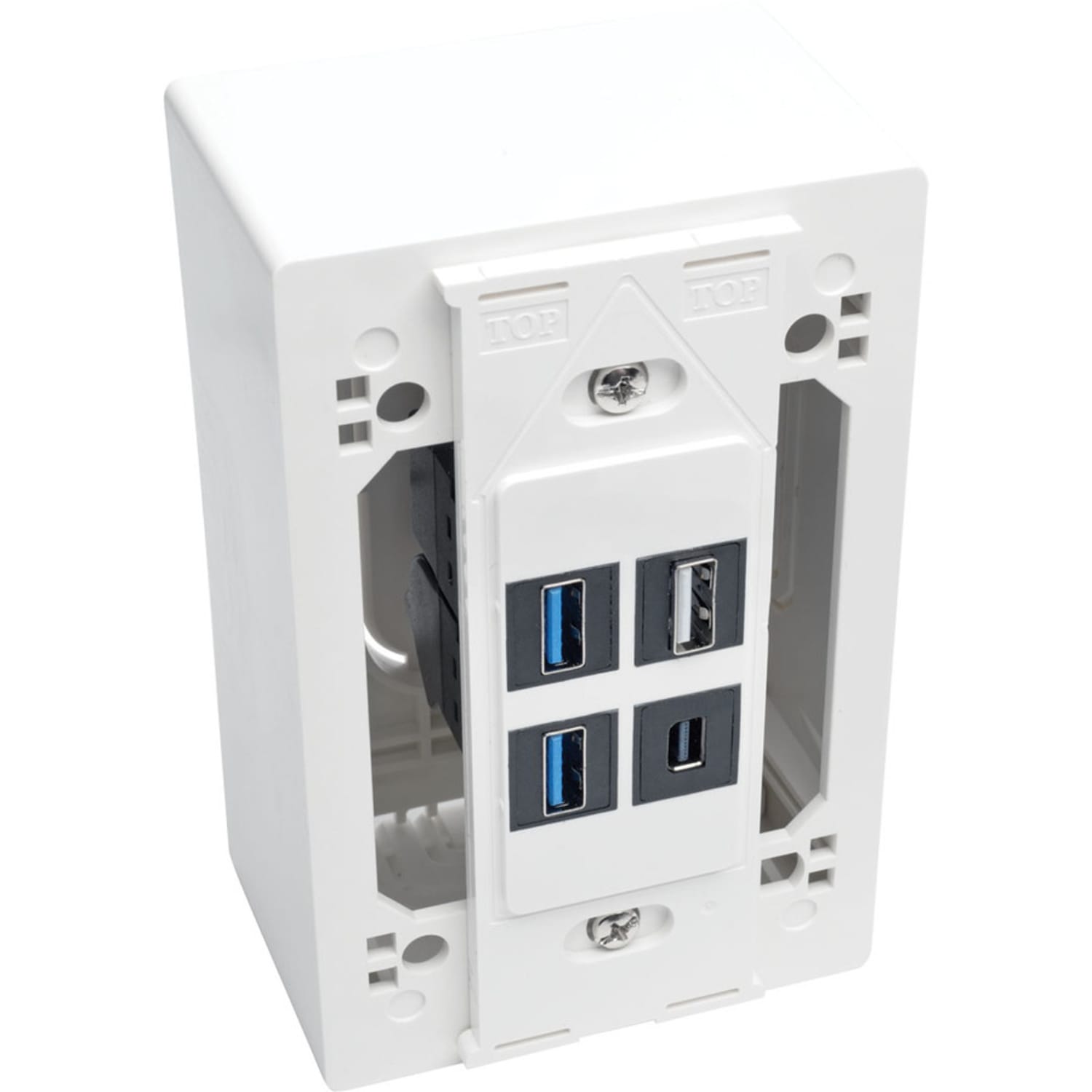 Eaton Tripp Lite Series Single-Gang Surface-Mount Junction Box Wallplate White - Cable raceway junction box - white - 1-gang - TAA Compliant - Image 3