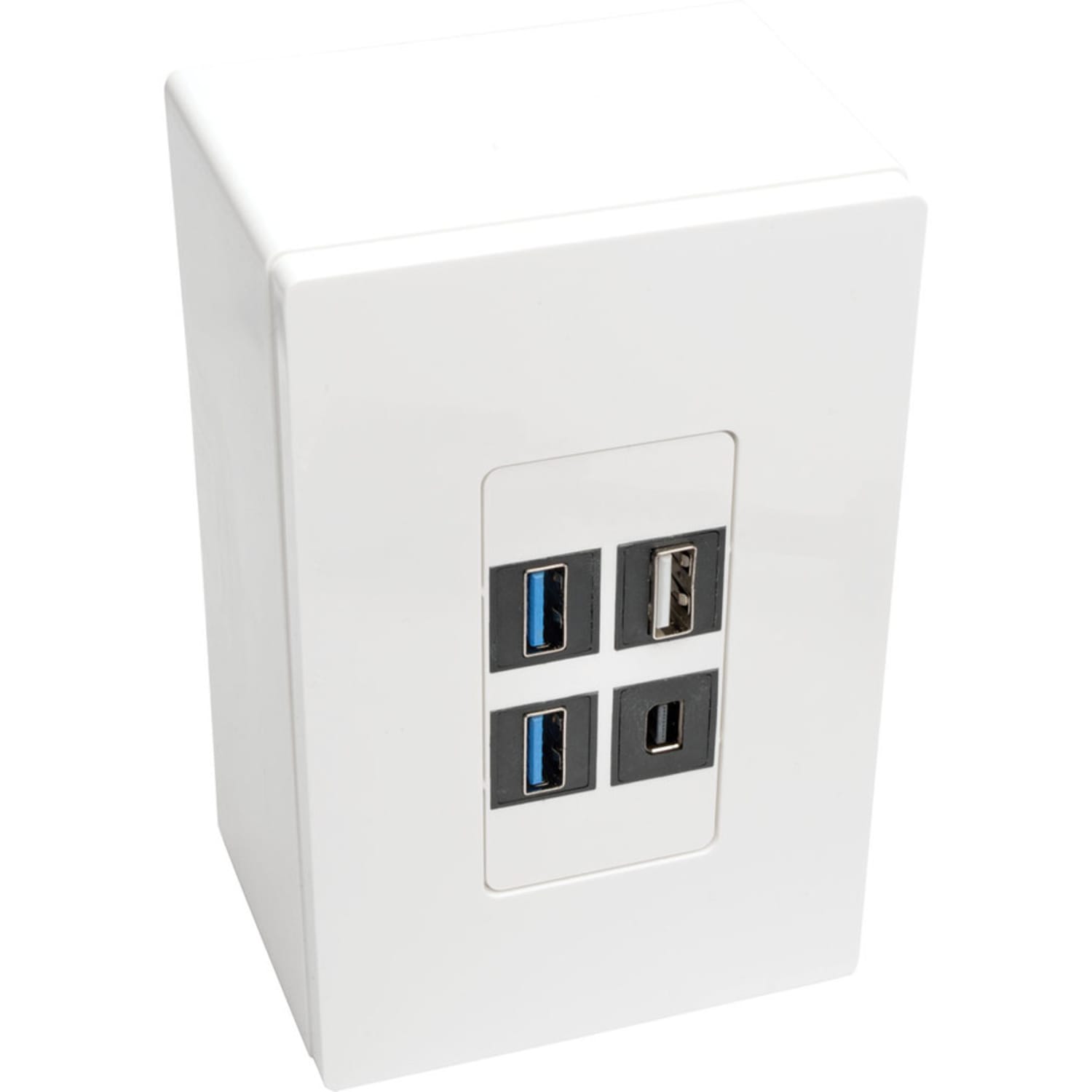 Eaton Tripp Lite Series Single-Gang Surface-Mount Junction Box Wallplate White - Cable raceway junction box - white - 1-gang - TAA Compliant - Image 4