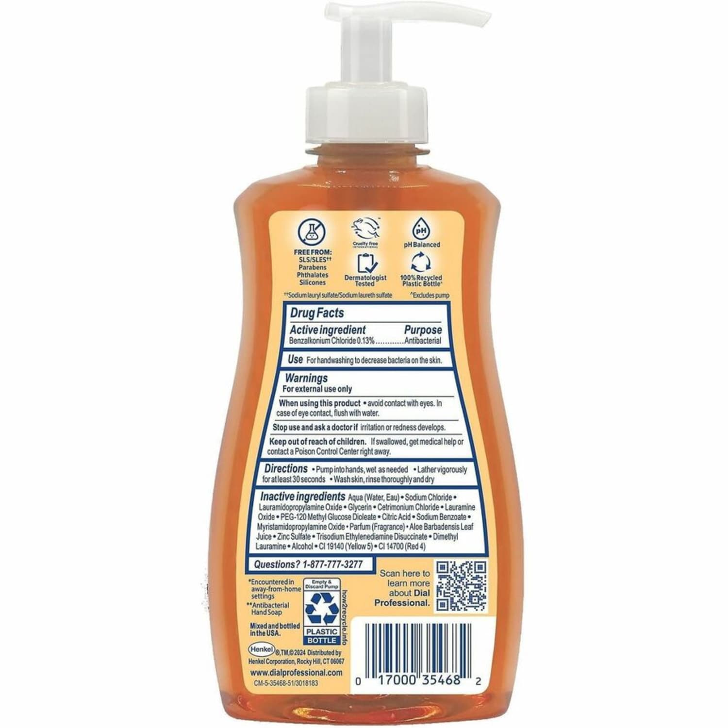 Dial Professional Antibacterial Defense Liquid Hand Soap, Fresh Scent, 11 fl oz, 12 / Carton - Image 6
