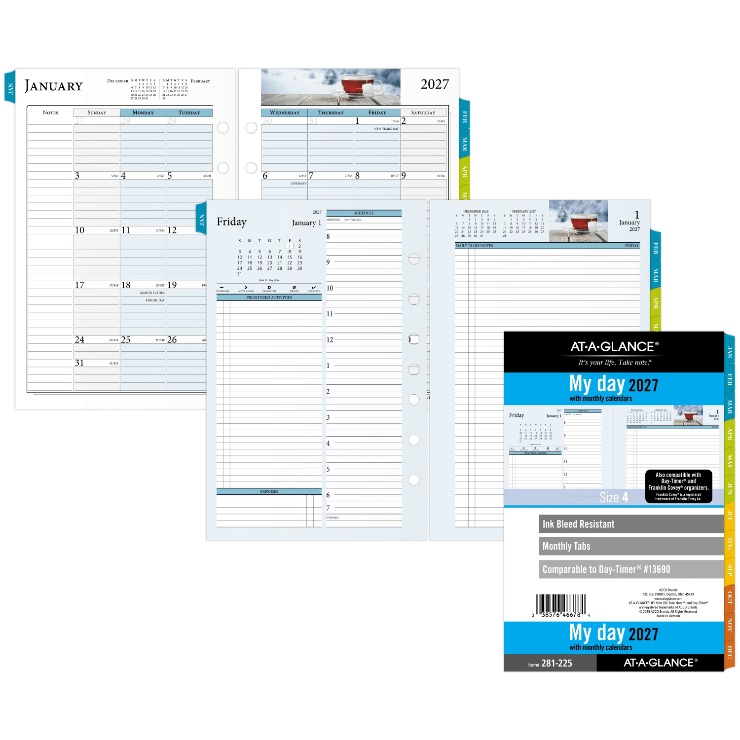AT-A-GLANCE 2027 Zenscapes Daily Monthly Planner Two Page Per Day Refill, Loose-Leaf, Desk Size, 5 1/2in x 8 1/2in - Image 6