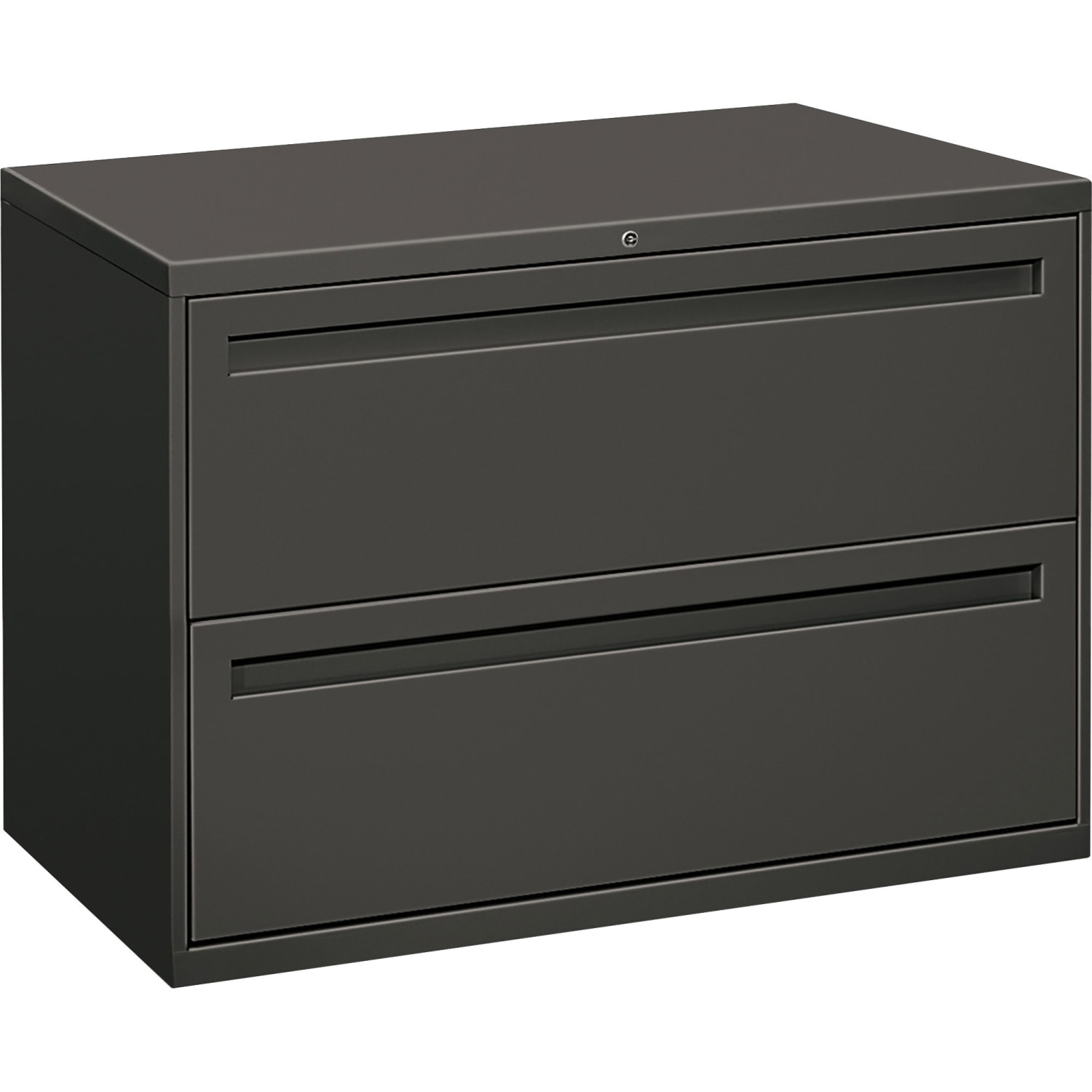 HON Brigade 700 42inW x 18inD Lateral 2-Drawer File Cabinet, Charcoal - Image 3