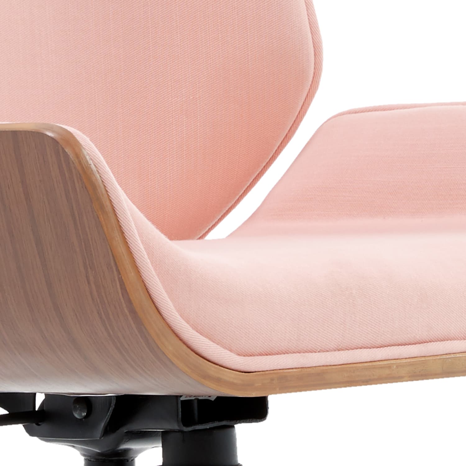 Elle Decor Ophelia Bentwood Fabric Mid-Back Task Chair, Pink/Chrome - Image 6