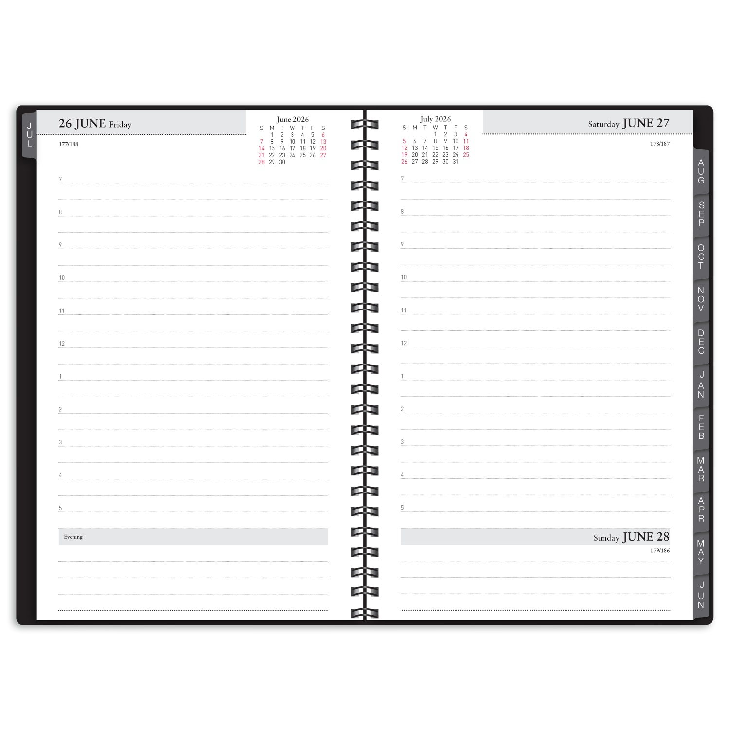 2026-2027 Office Depot Brand 14-Month Daily Academic Planner, 5in x 8in, 30% Recycled, Black, July 2026 To August 2027 - Image 3