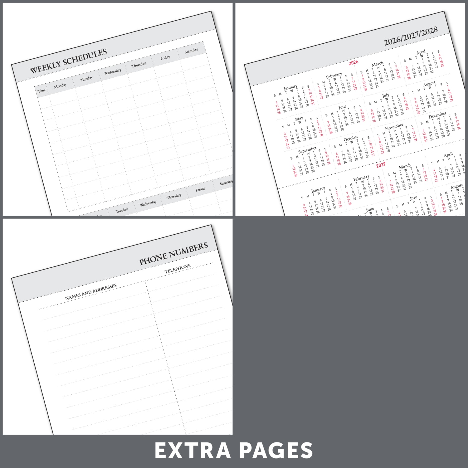 2026-2027 Office Depot Brand 14-Month Daily Academic Planner, 5in x 8in, 30% Recycled, Black, July 2026 To August 2027 - Image 6