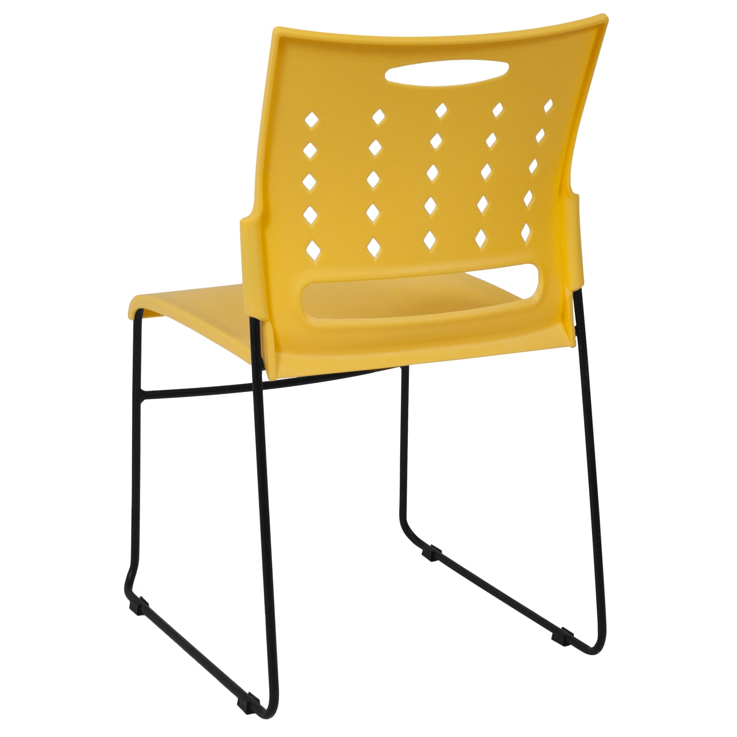 Flash Furniture Sled Base Stacking Chairs With Handles And Air Vent Backs Yellow PopularChairscom