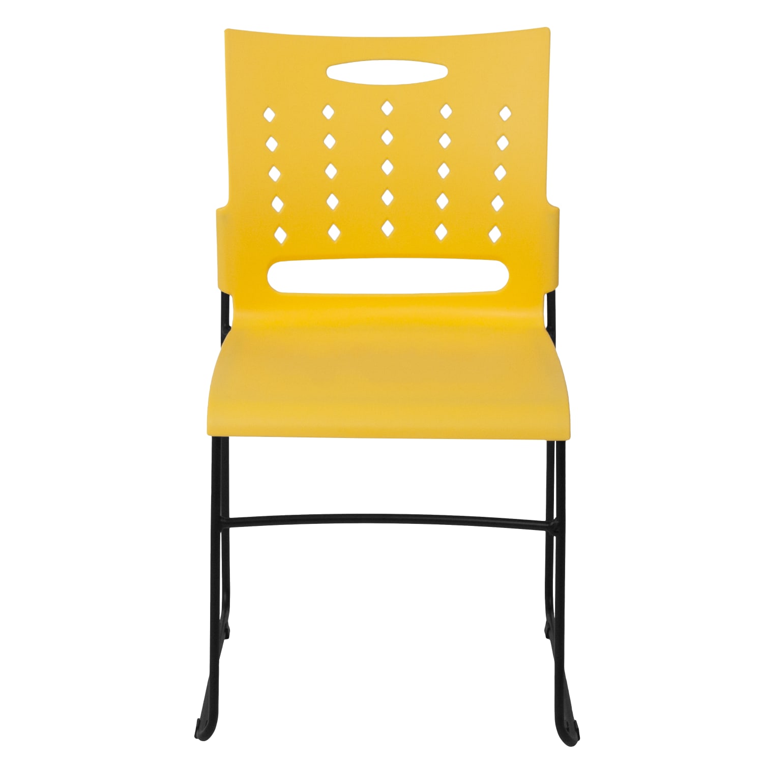 Flash Furniture Sled Base Stacking Chairs With Handles And Air Vent Backs Yellow PopularChairscom