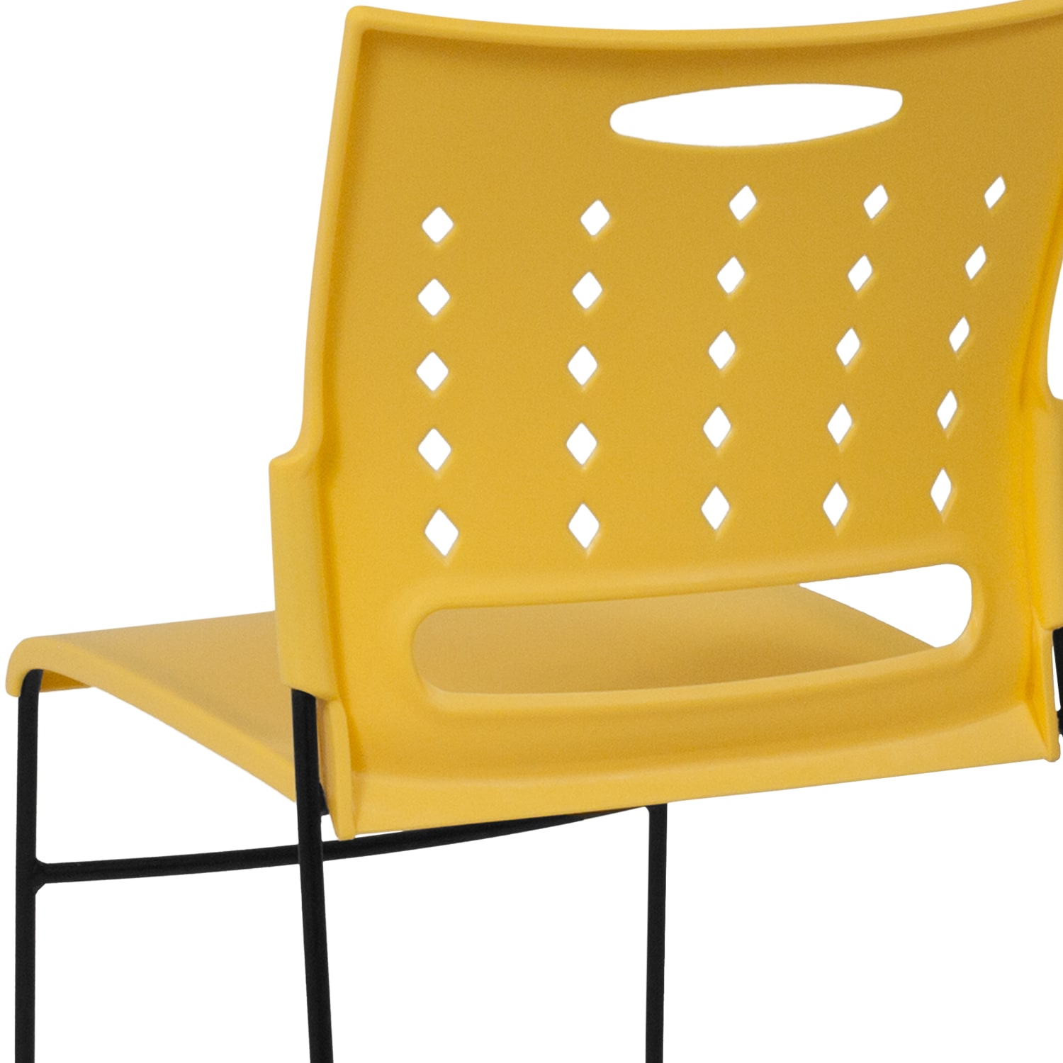 Flash Furniture Sled Base Stacking Chairs With Handles And Air Vent Backs Yellow PopularChairscom