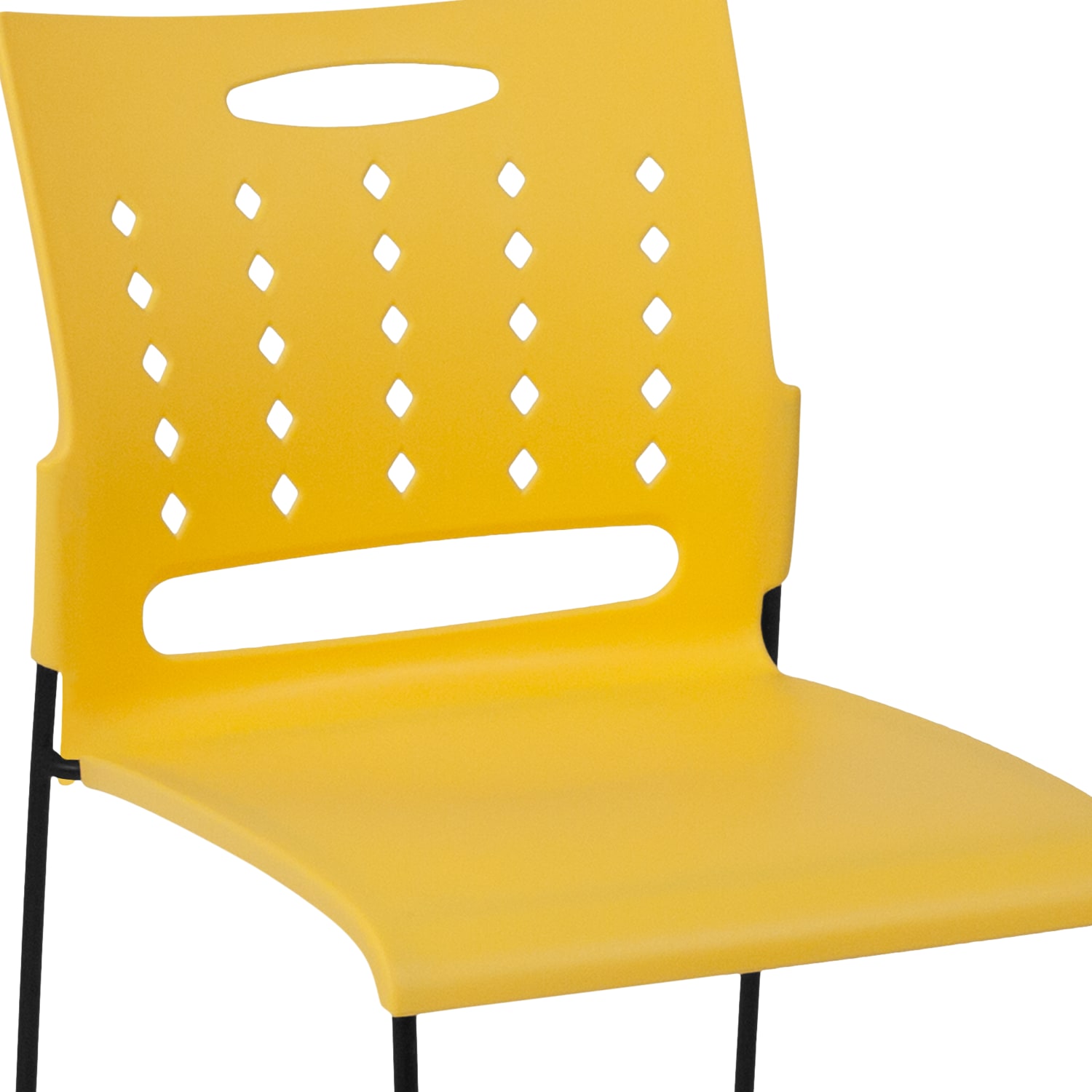 Flash Furniture Sled Base Stacking Chairs With Handles And Air Vent Backs Yellow PopularChairscom