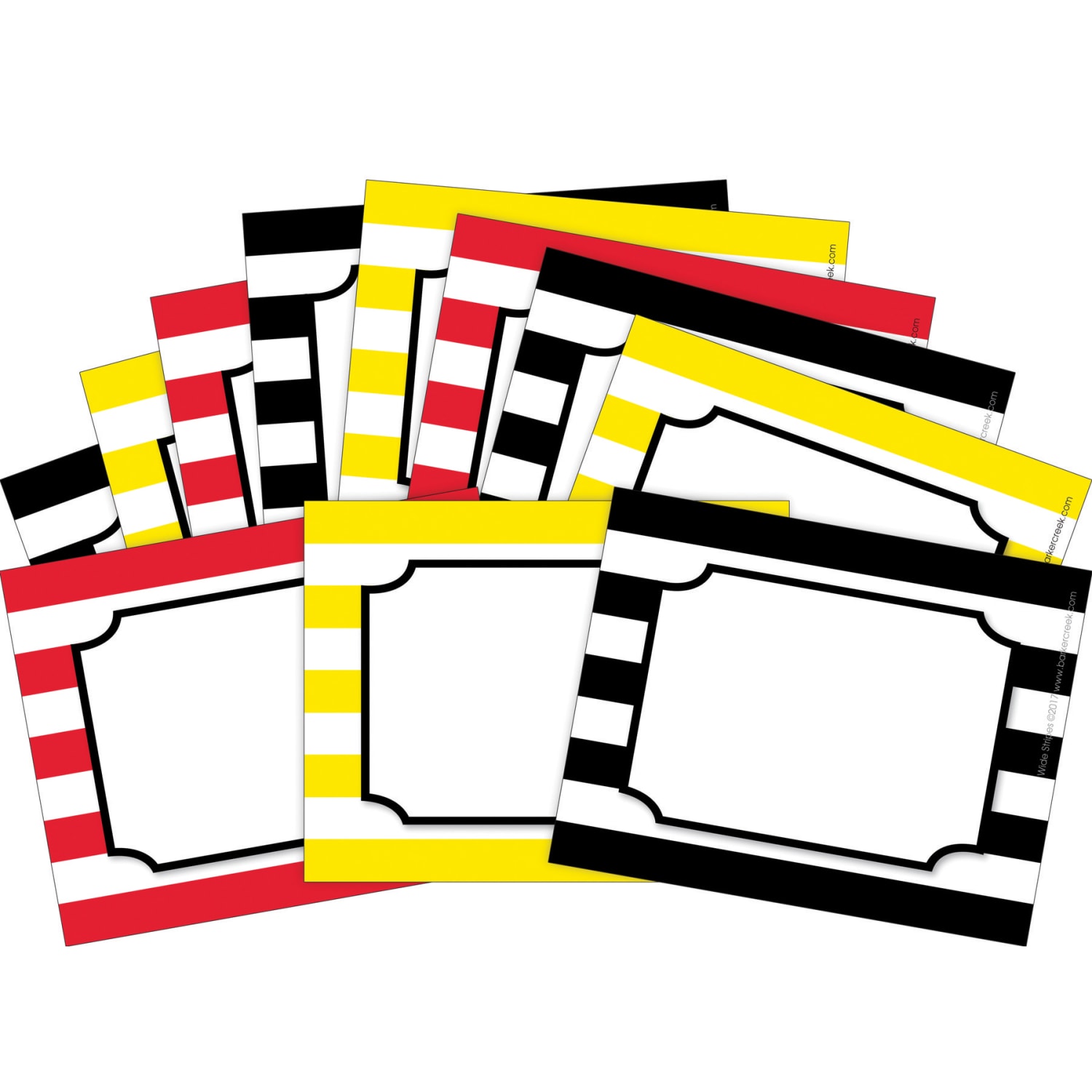 Barker Creek Name Tags, 2 -3/4 x 3 1/2", Buffalo Plaid/Wide Stripes, 45 Name Tags Per Pack, Case Of 2 Packs - Image 4