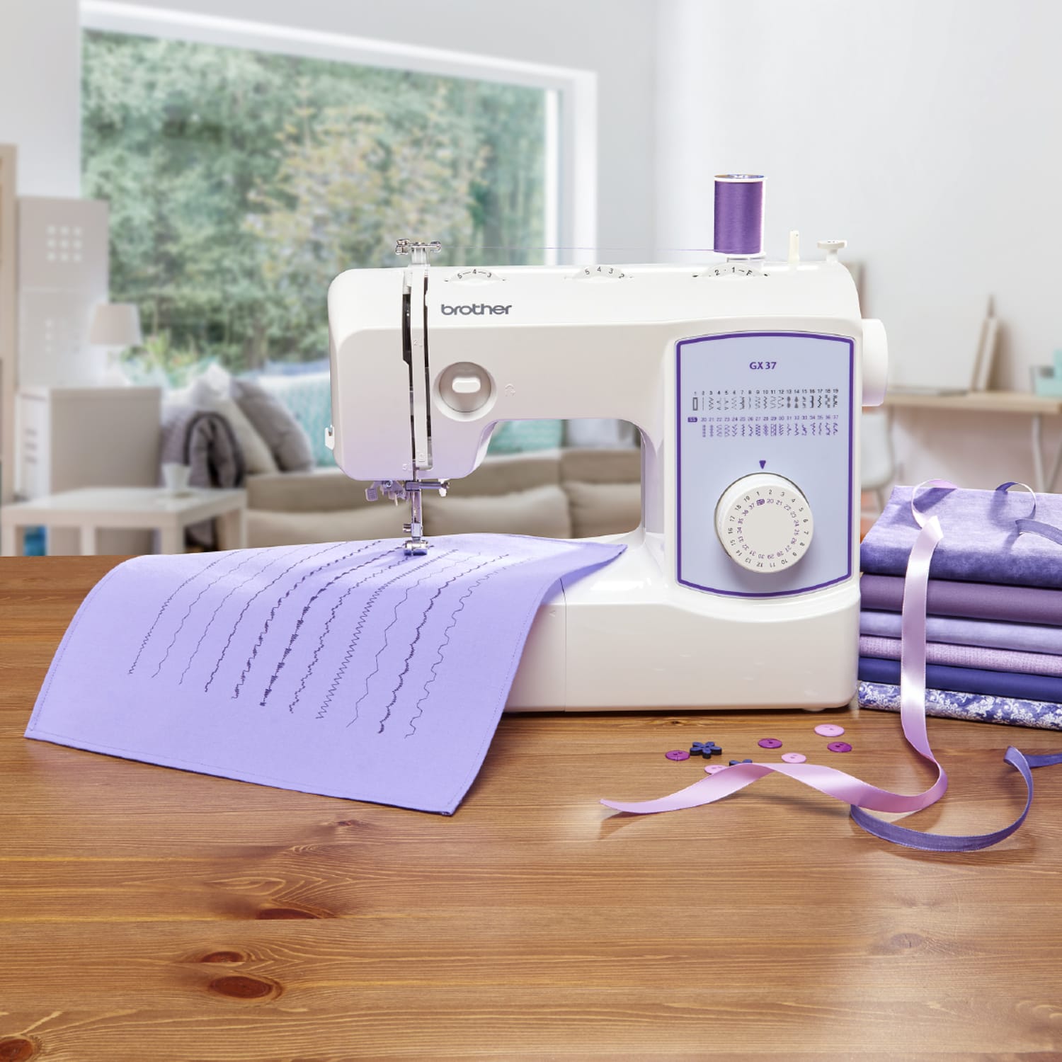 Brother GX37 37-Stitch Electric Sewing Machine, White - Image 3