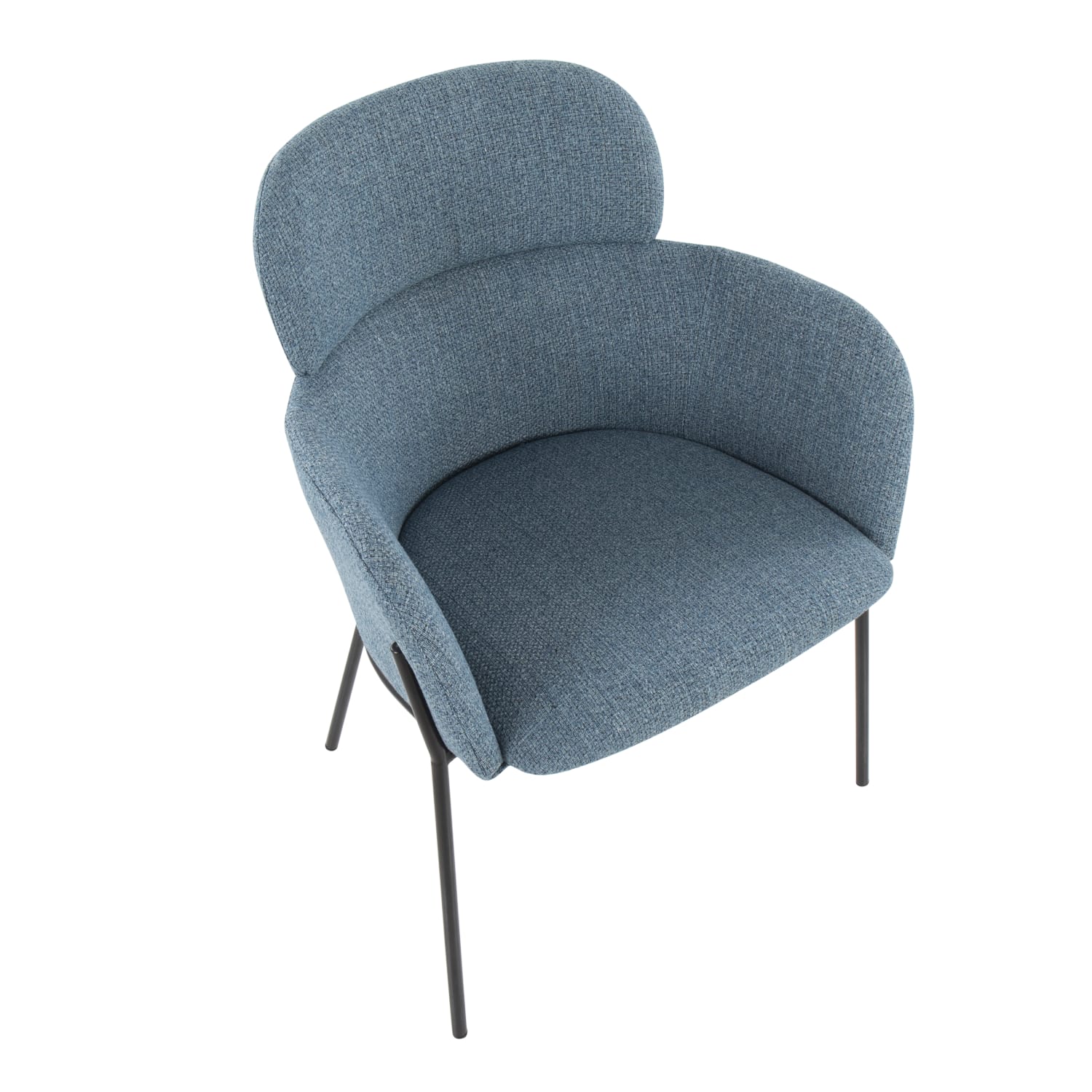 LumiSource Milan Chairs, Blue Noise/Black, Set Of 2 Chairs - Image 4