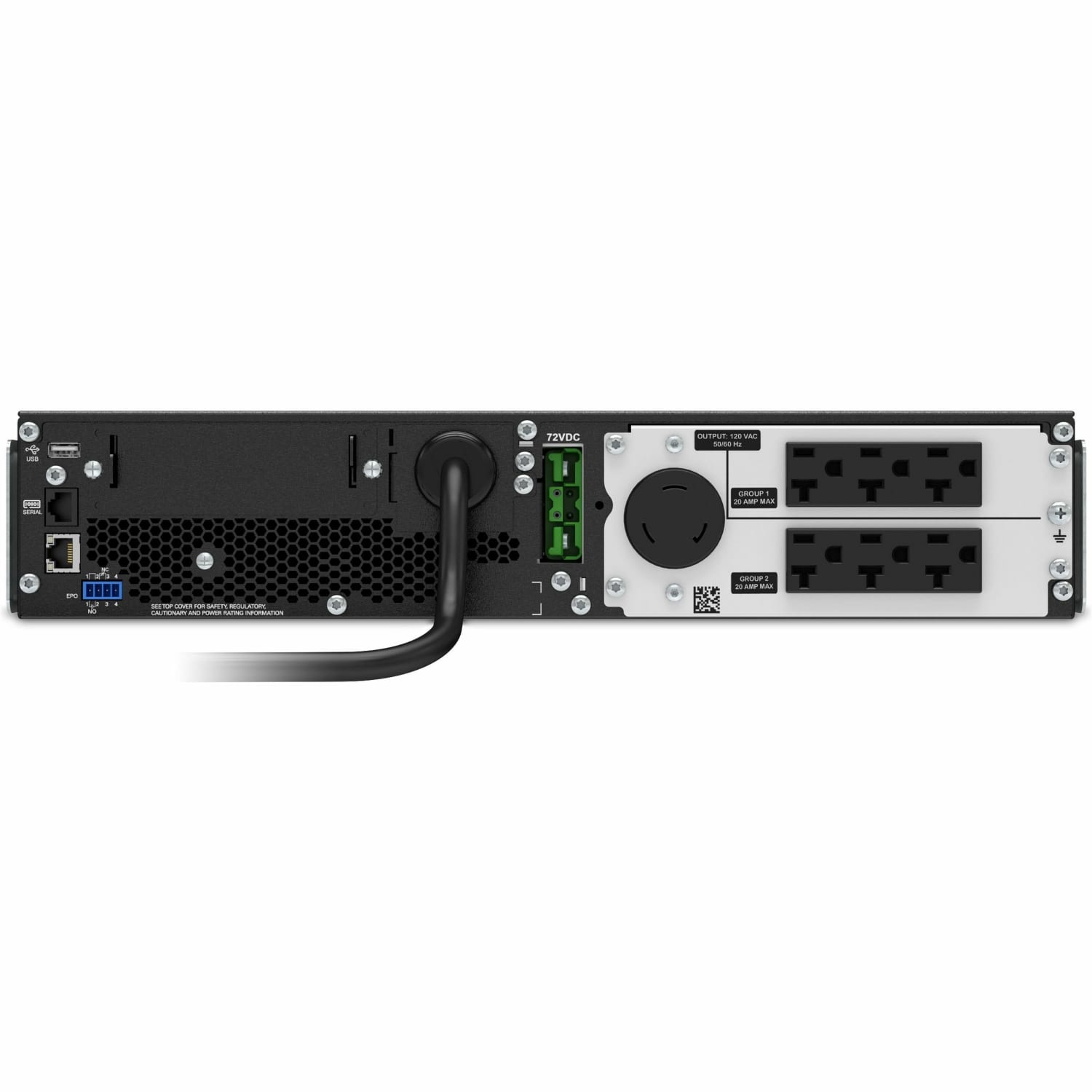 APC Smart-UPS On-Line, 2200VA, Rackmount 2U, 120V, 6x 5-20R+1x L5-20R NEMA outlets, SmartSlot, Extended runtime, W/ rail kit - SRT2200RMXLA - Image 5