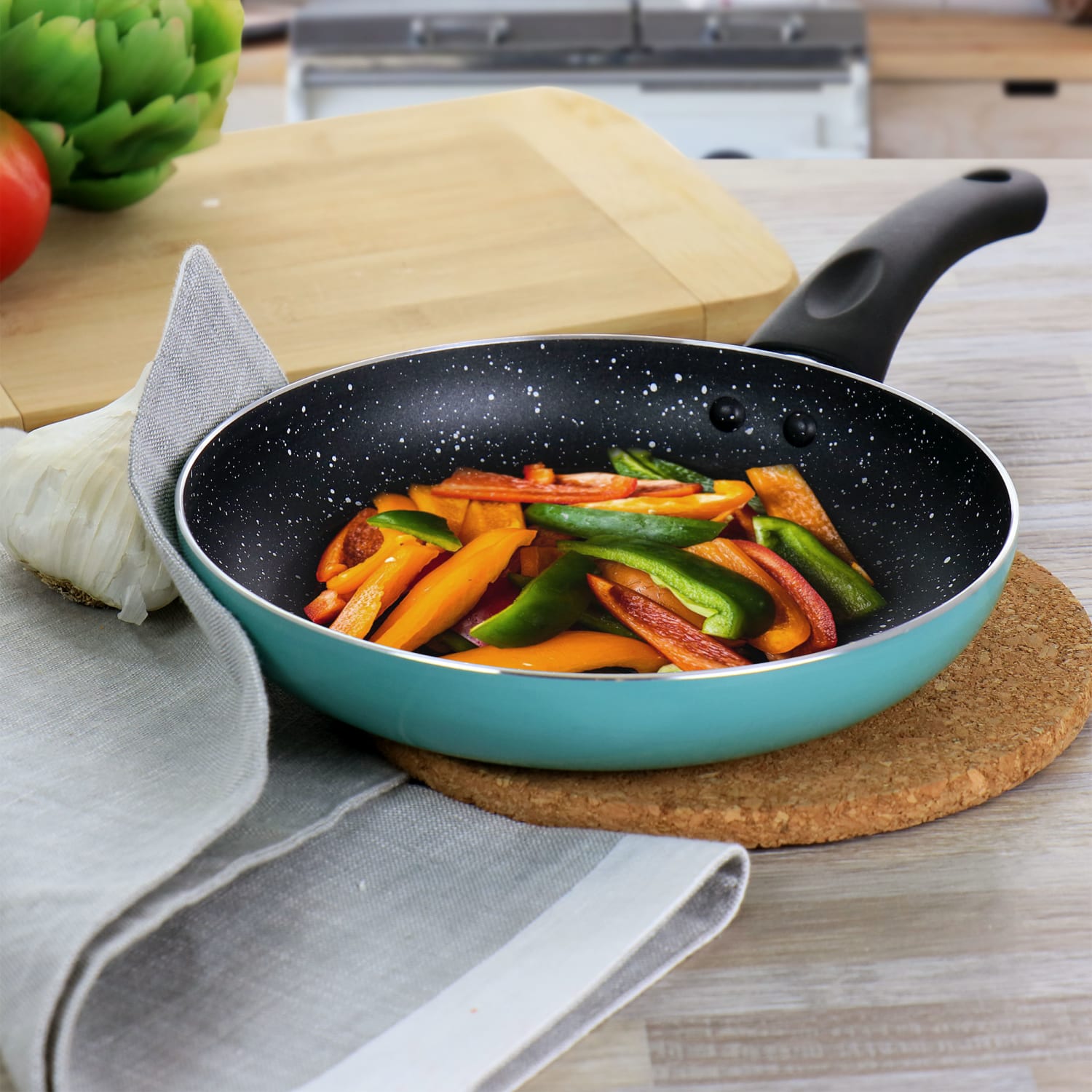 Oster Aluminum Non-Stick Frying Pan, 8in, Turquoise - Image 5