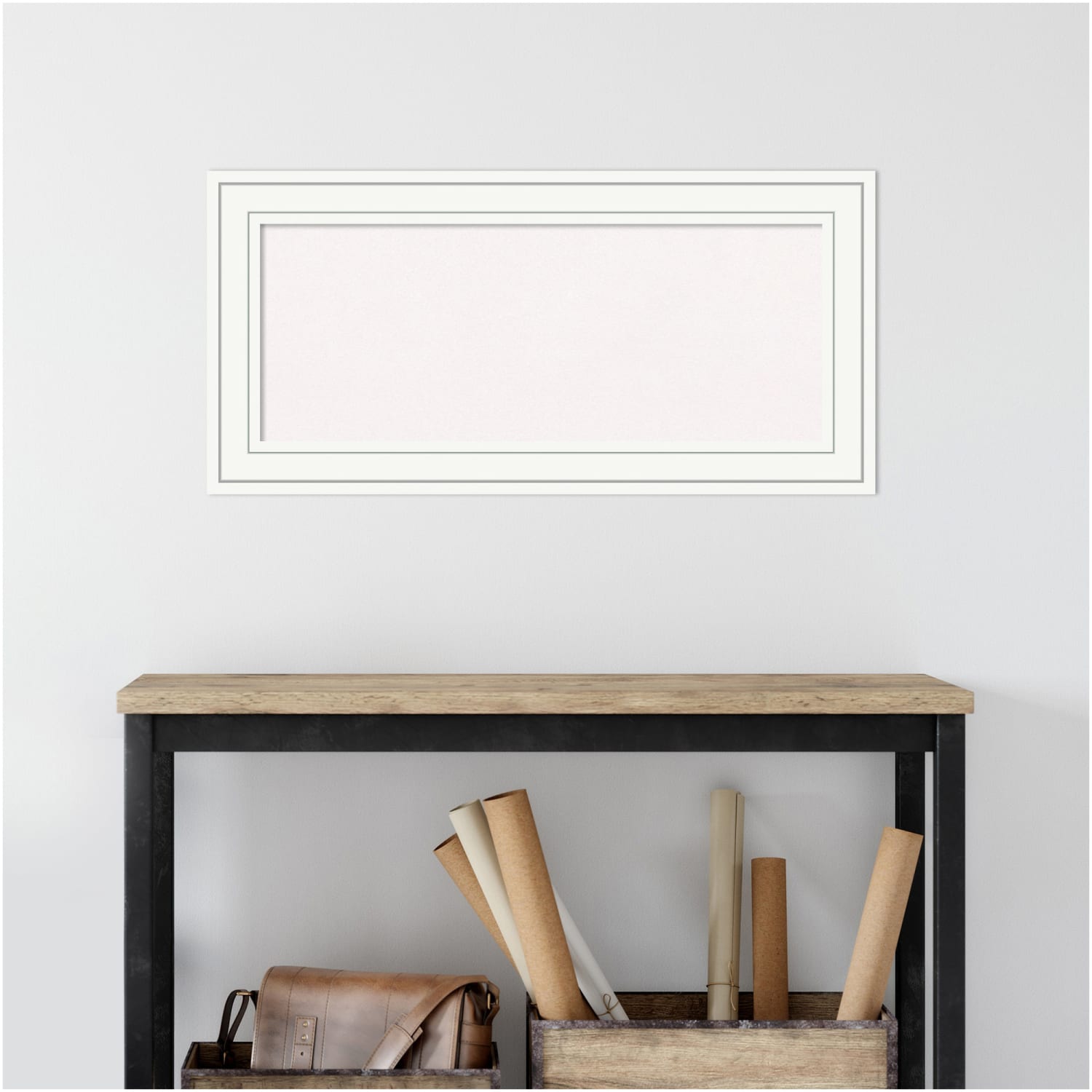 Amanti Art Cork Bulletin Board, 35in x 17in, White, Craftsman White Wood Frame - Image 4