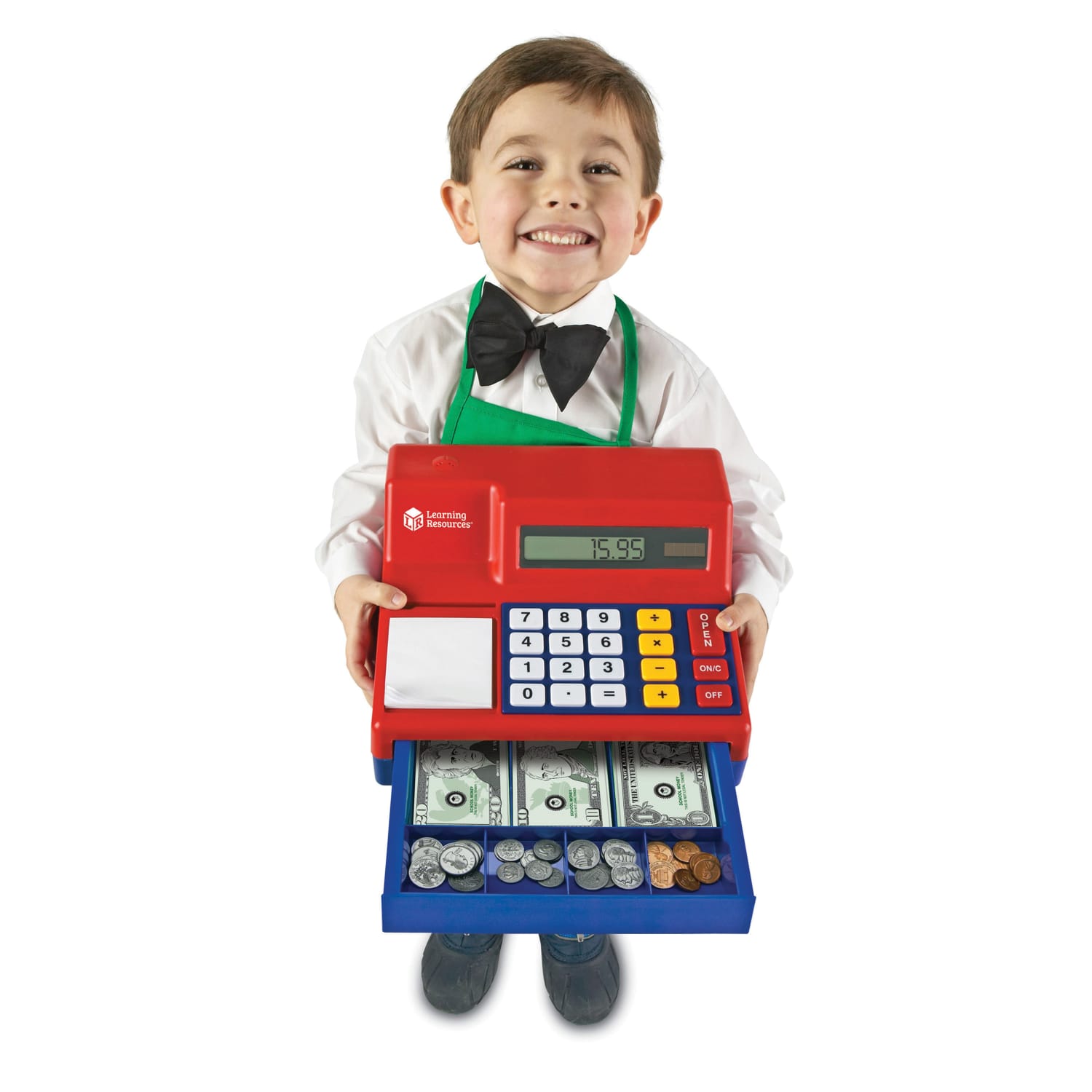 Learning Resources Pretend & Play Calculator Cash Register, 5 3/4inH x 9 1/2inW x 10 1/2inD, Grades Pre-K - 3 - Image 4