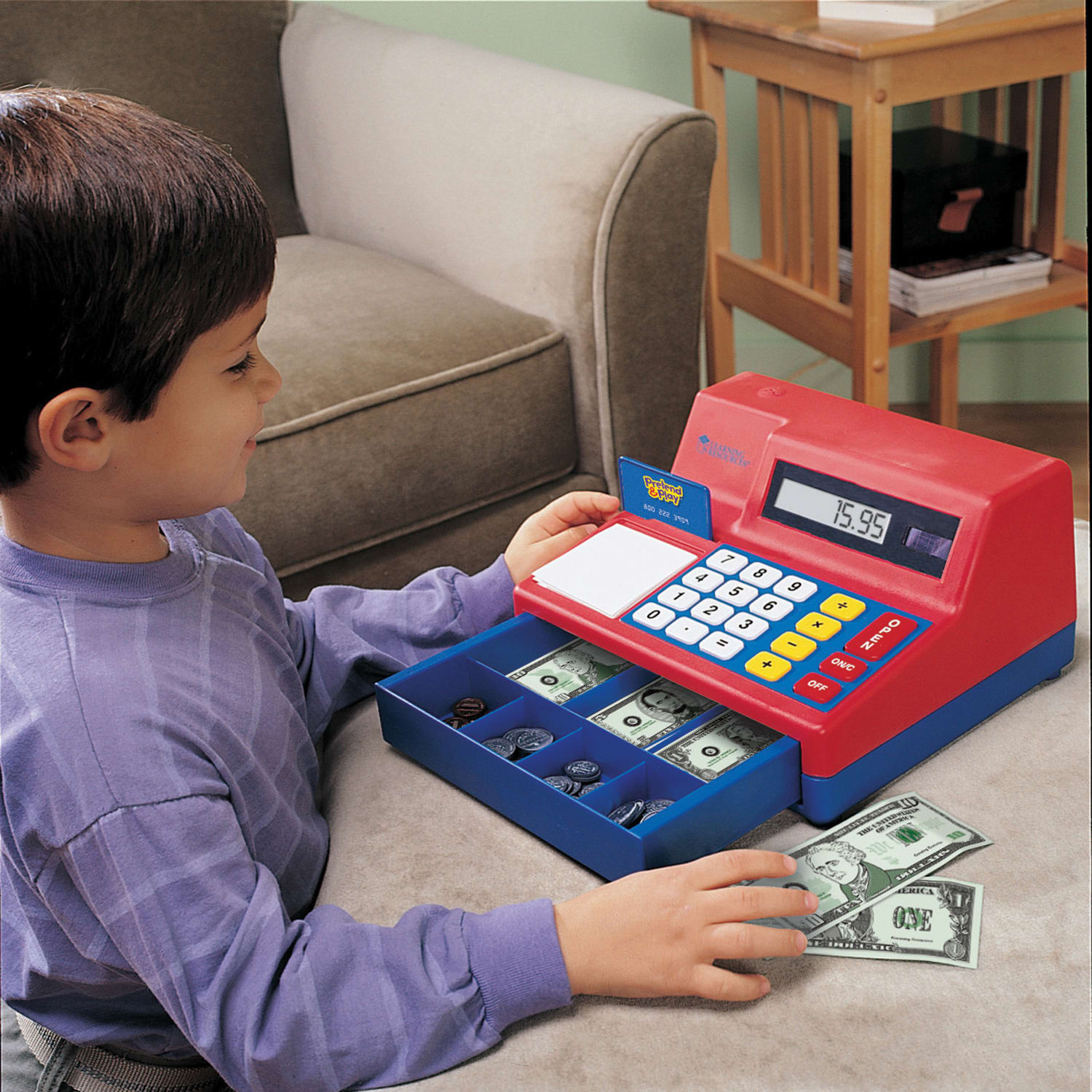 Learning Resources Pretend & Play Calculator Cash Register, 5 3/4inH x 9 1/2inW x 10 1/2inD, Grades Pre-K - 3 - Image 5