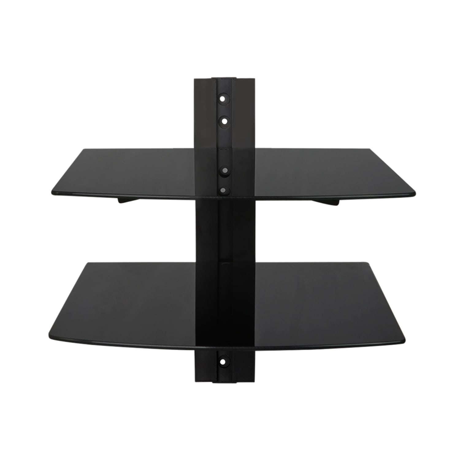 MegaMounts Tempered-Glass 2-Shelf Single-Stud Wall Mount, 11inH x 15inW x 14-1/4inD, Black - Image 3