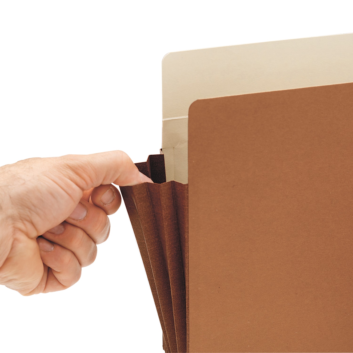 Smead Extra-Wide Redrope End-Tab File Pocket With Dark Brown Tear Resistant Gusset, Extra Wide Letter Size, 3 1/2in Expansion, 30% Recycled, Box Of 10 - Image 5