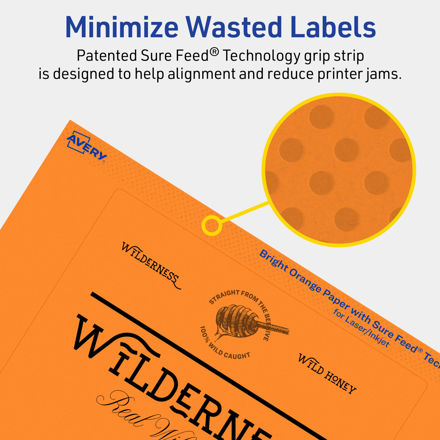 Avery Printable Labels With Sure Feed Technology, 94257-BOP40, Rectangle, 5in x 6in, Matte Bright Orange, Pack of 80 - Image 5
