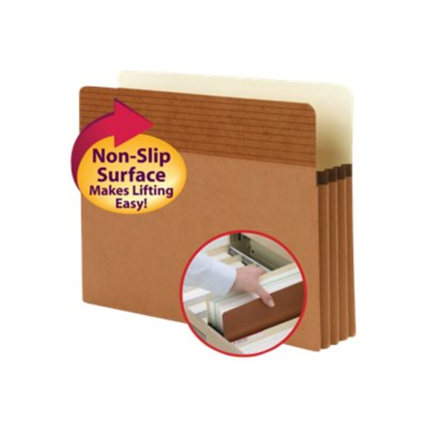 Smead Easy Grip Pockets, 3 1/2in Expansion, Letter Size, 30% Recycled, Redrope, Pack Of 25 - Image 4