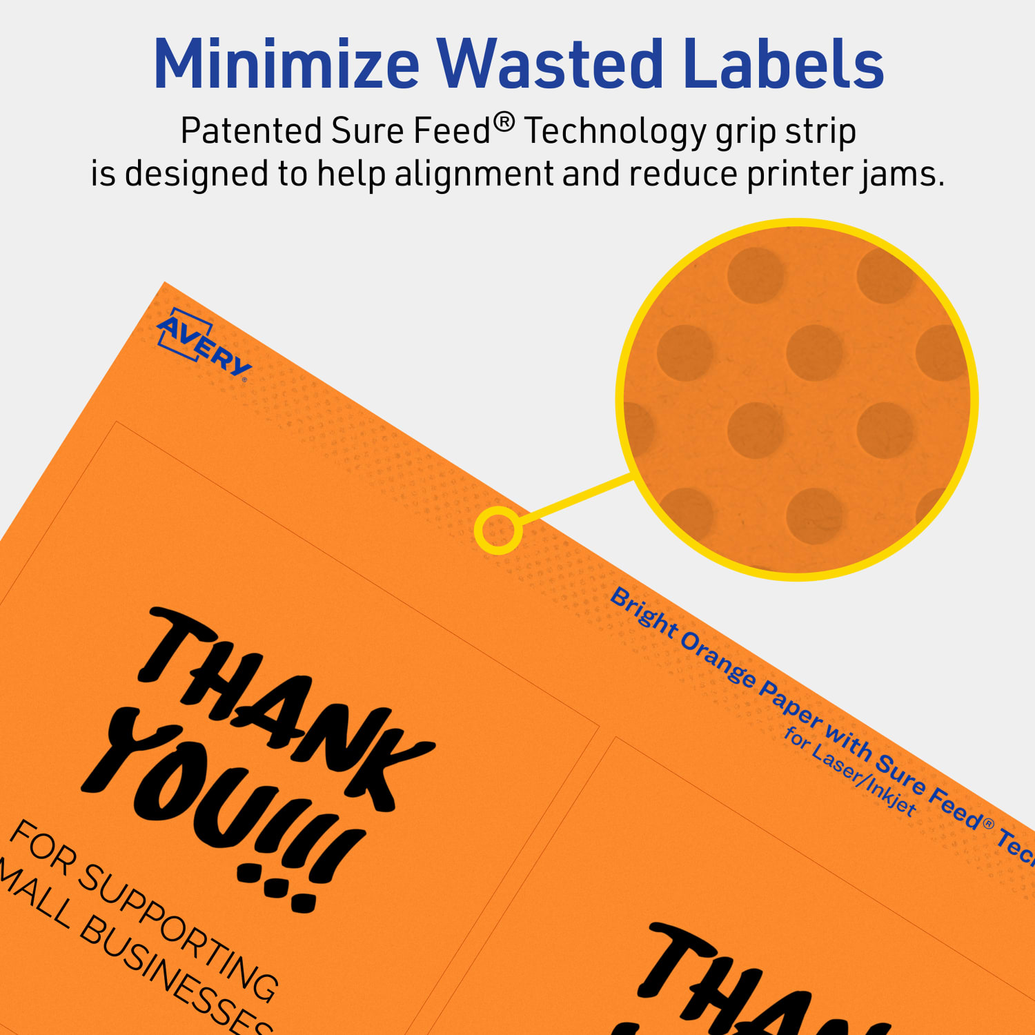 Avery Printable Labels With Sure Feed Technology, 94100-BOP80, Square, 4in x 4in, Matte Bright Orange, Pack of 320 - Image 5