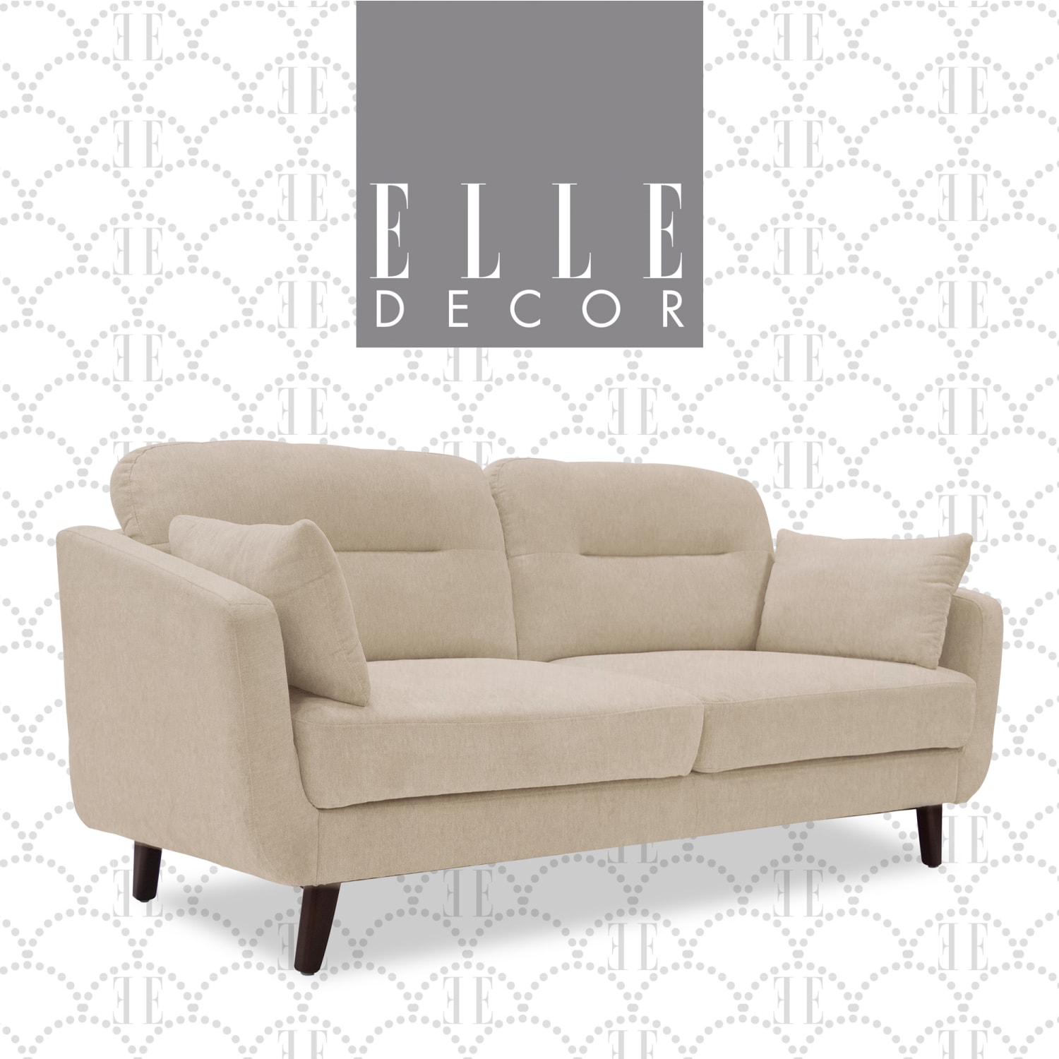 Elle Decor Chloe Mid-Century Modern Sofa, Beige/Chestnut - Image 9
