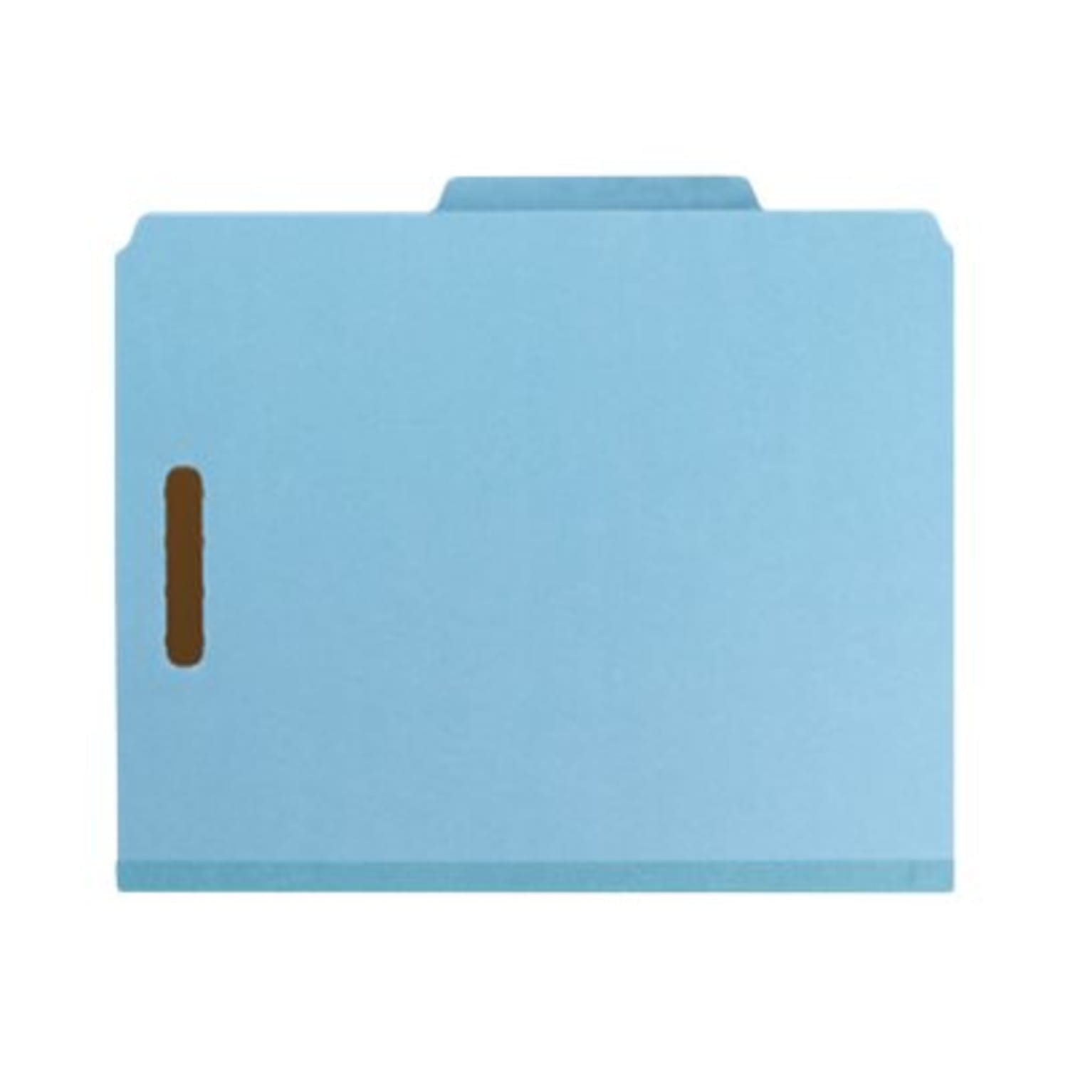 Smead Pressboard Classification Folders, 1 Divider, Letter Size, 100% Recycled, Blue, Box Of 10 - Image 6