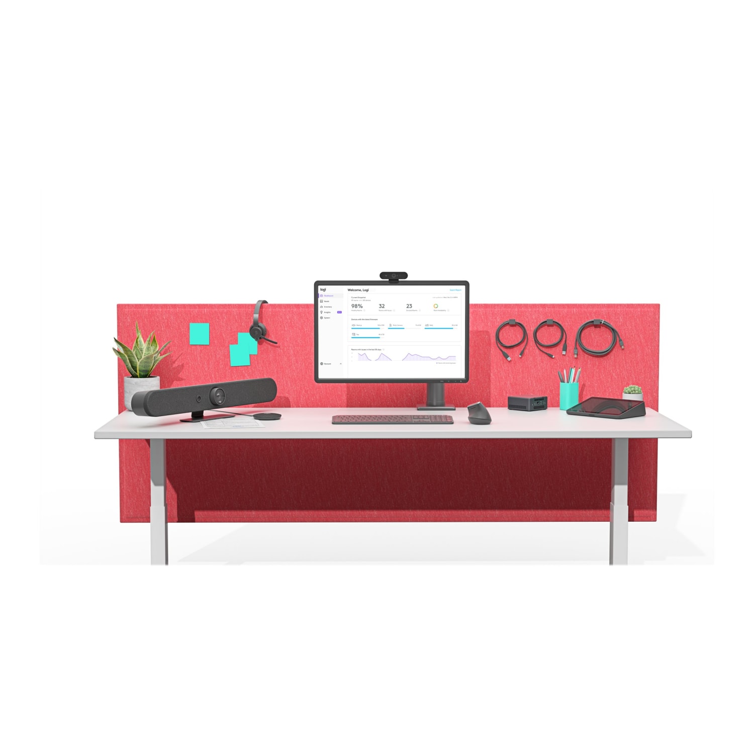 Logitech For Zoom Rooms Appliances Small Room - Video conferencing kit (video bar, touch controller) - Zoom Certified, Certified  - TAPRMGUNIAPP - Image 4