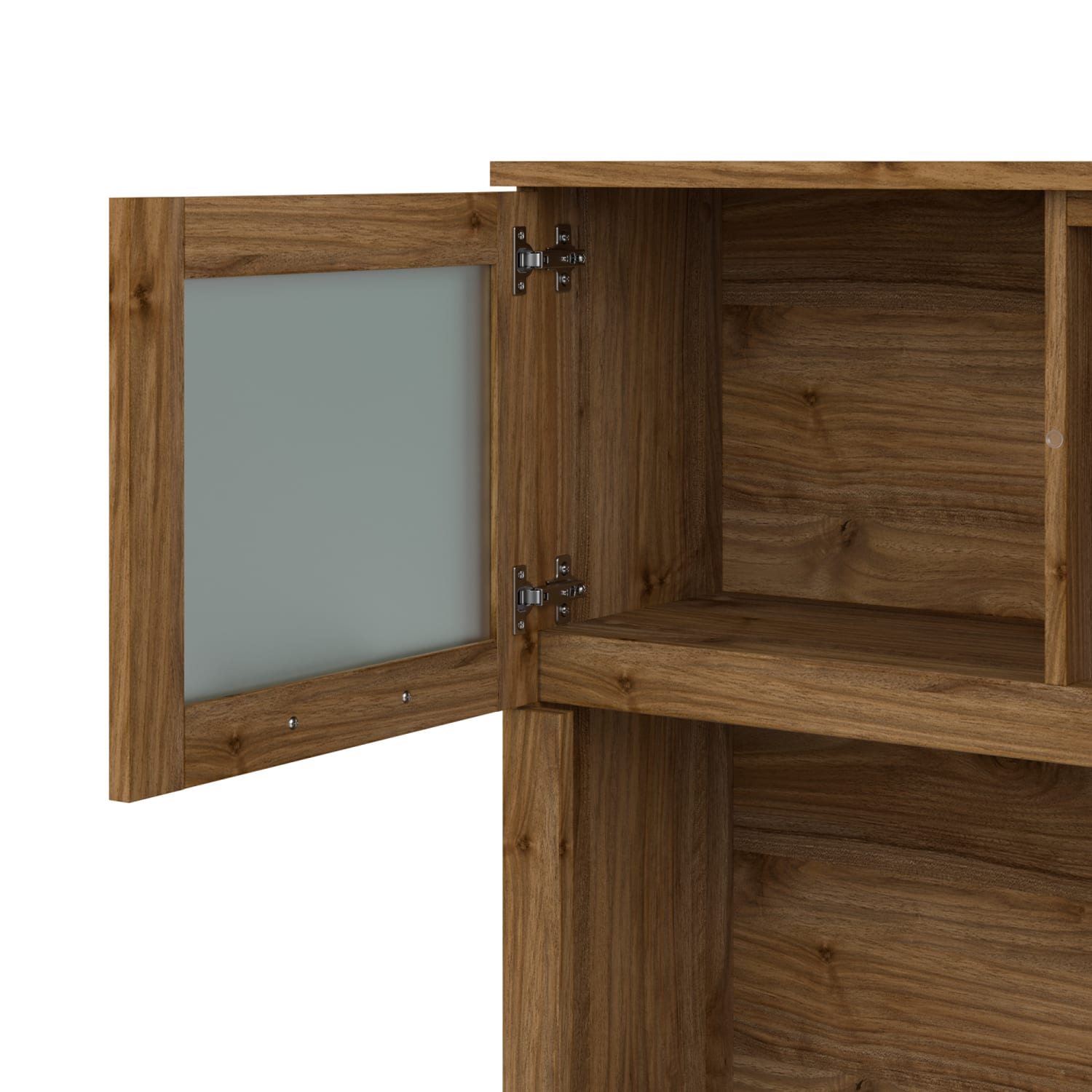Bush Furniture Somerset 72inW L-Shaped Desk With Hutch And 5-Shelf Bookcase, Fresh Walnut, Standard Delivery - Image 6