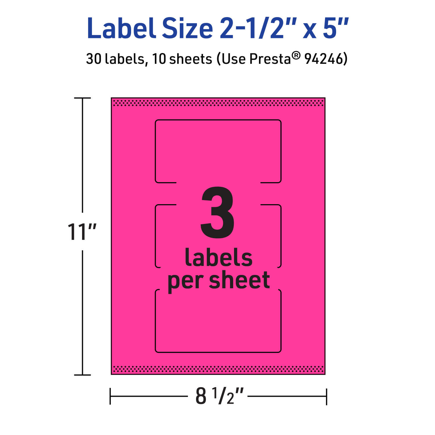Avery Print-To-The-Edge Labels With Sure Feed Technology, 94246-NMP10, Rectangle, 2-1/2in x 5in, Matte Neon Magenta, Pack of 30 - Image 6
