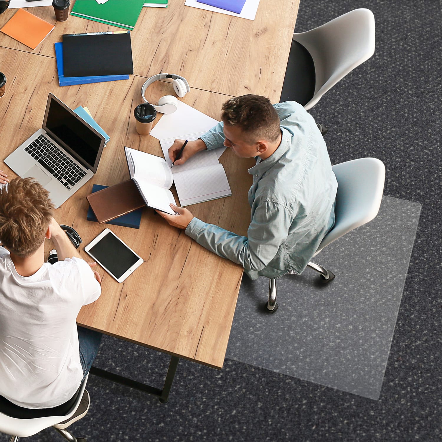 Ecotex BioPlus Polycarbonate Chair Mat for Low / Medium Pile Carpets up to 1/2in thick - 45in x 53in - Image 5