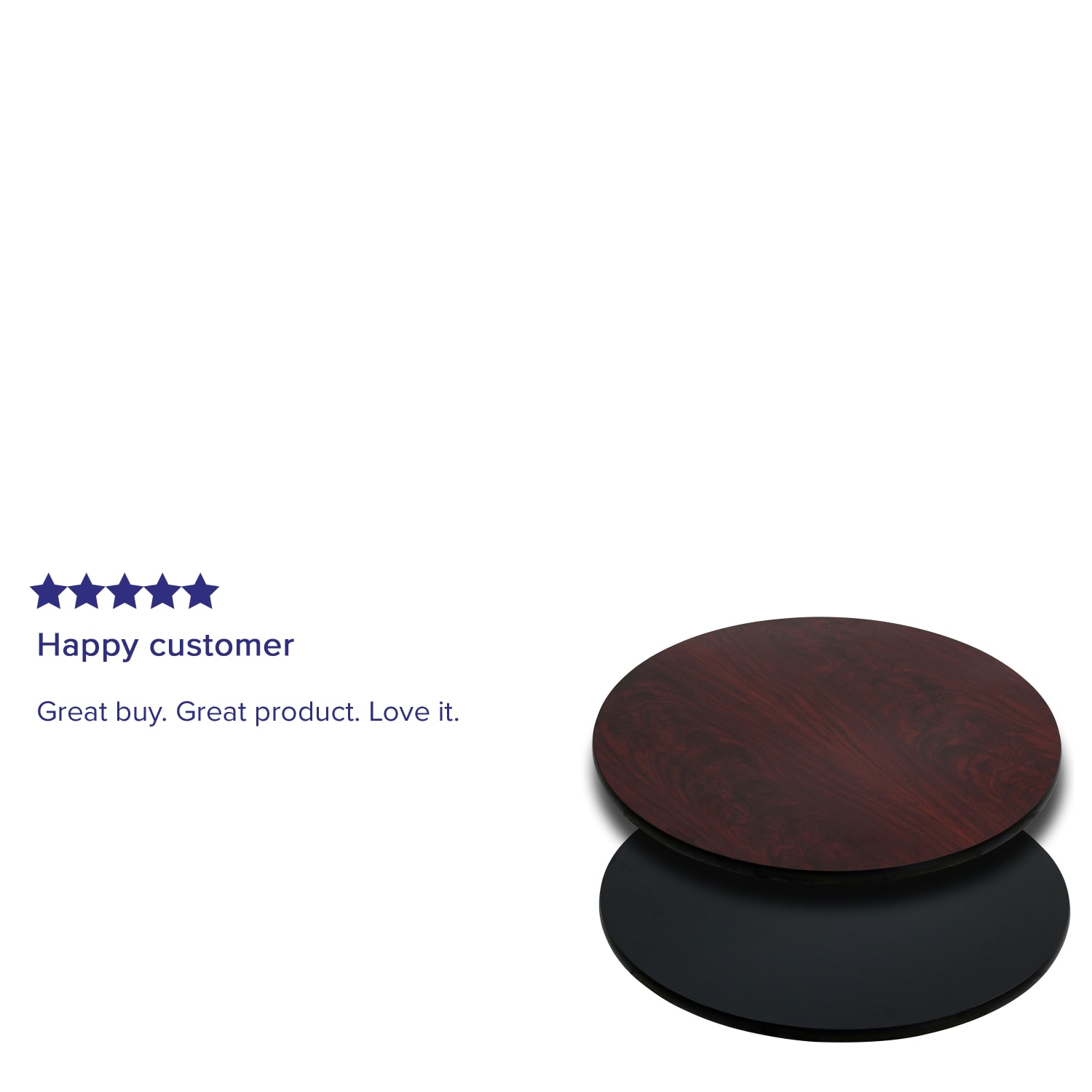 Flash Furniture Round Table Top With Reversible Laminate Top, 30in, Mahogany/Black - Image 4