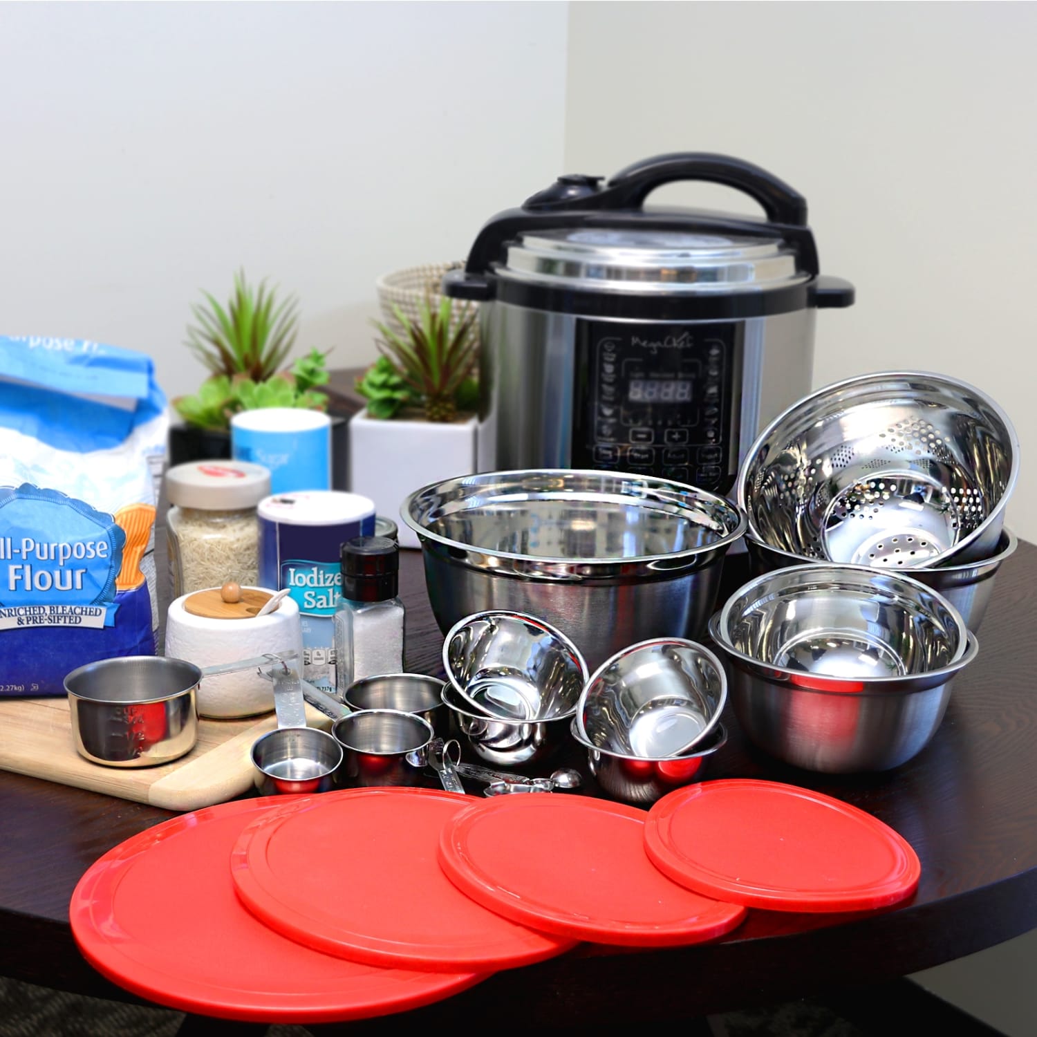 Sunbeam Branfield 21-Piece Kitchen Prep Set, Red/Silver - Image 5