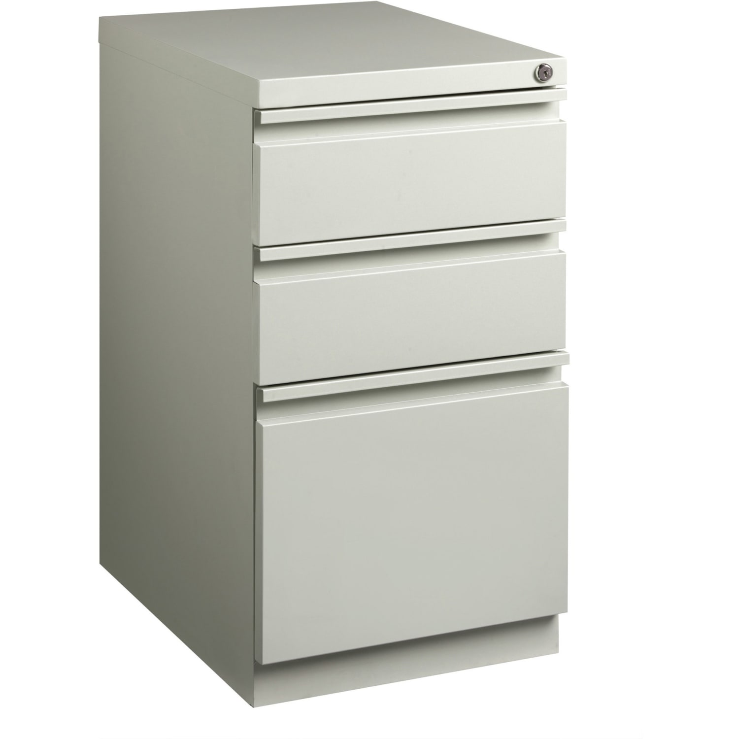 Lorell 19-7/8inD Vertical 3-Drawer Mobile Pedestal File Cabinet, Light Gray - Image 3