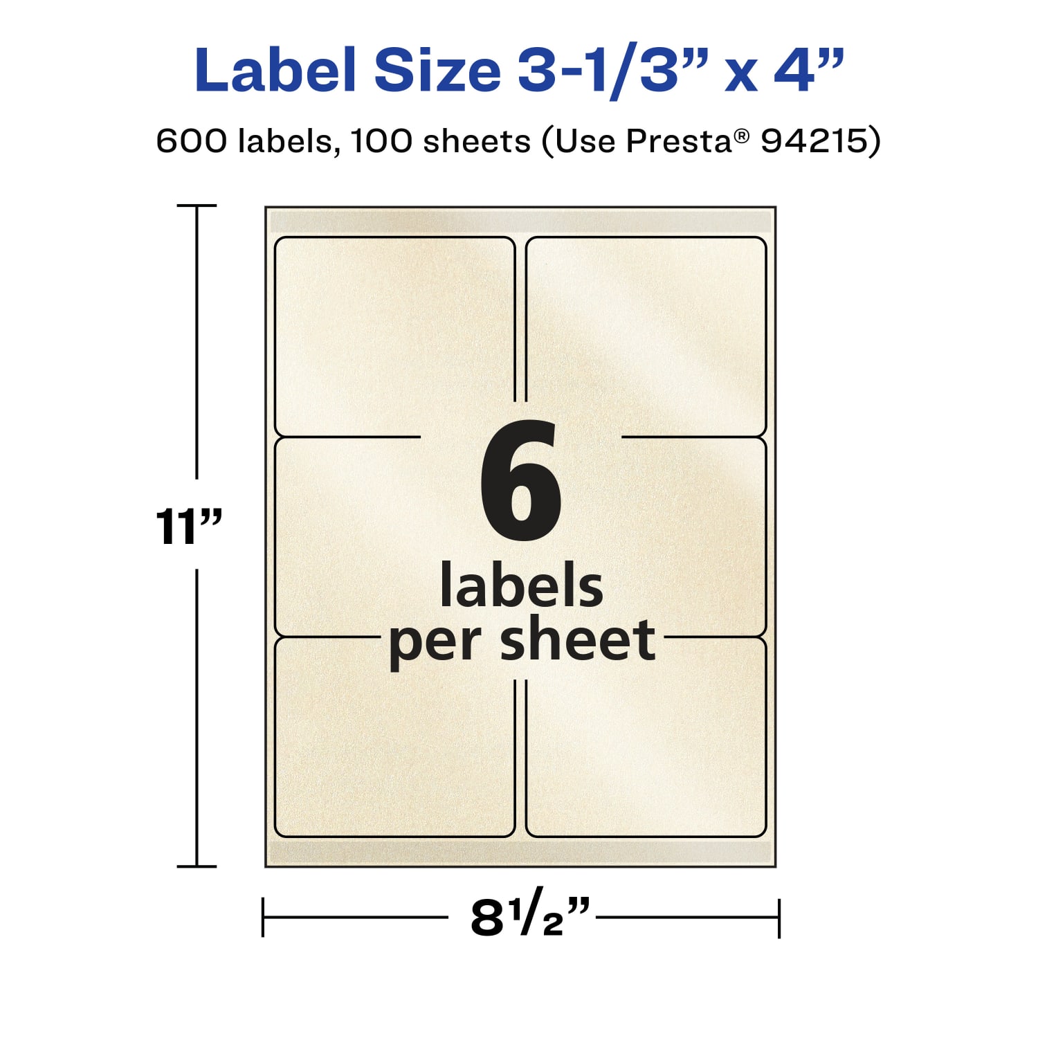 Avery Pearlized Permanent Labels With Sure Feed, 94215-PIP100, Rectangle, 3-1/3in x 4in, Ivory, Pack Of 600 Labels - Image 6