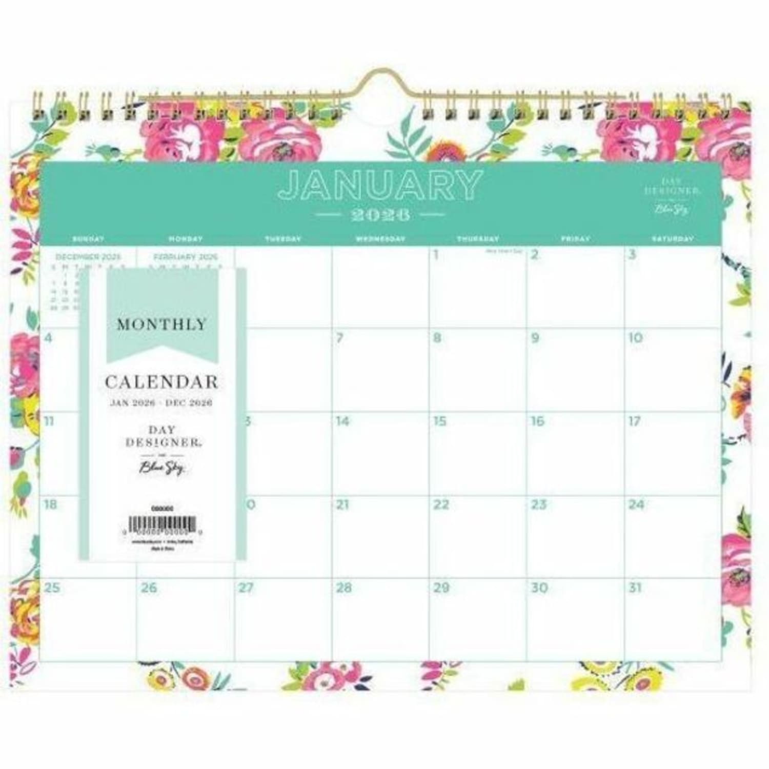 2026 Blue Sky Day Designer Monthly Wall Calendar, 8-3/4in x 11in, Peyton White, January To December, 103629 - Image 6