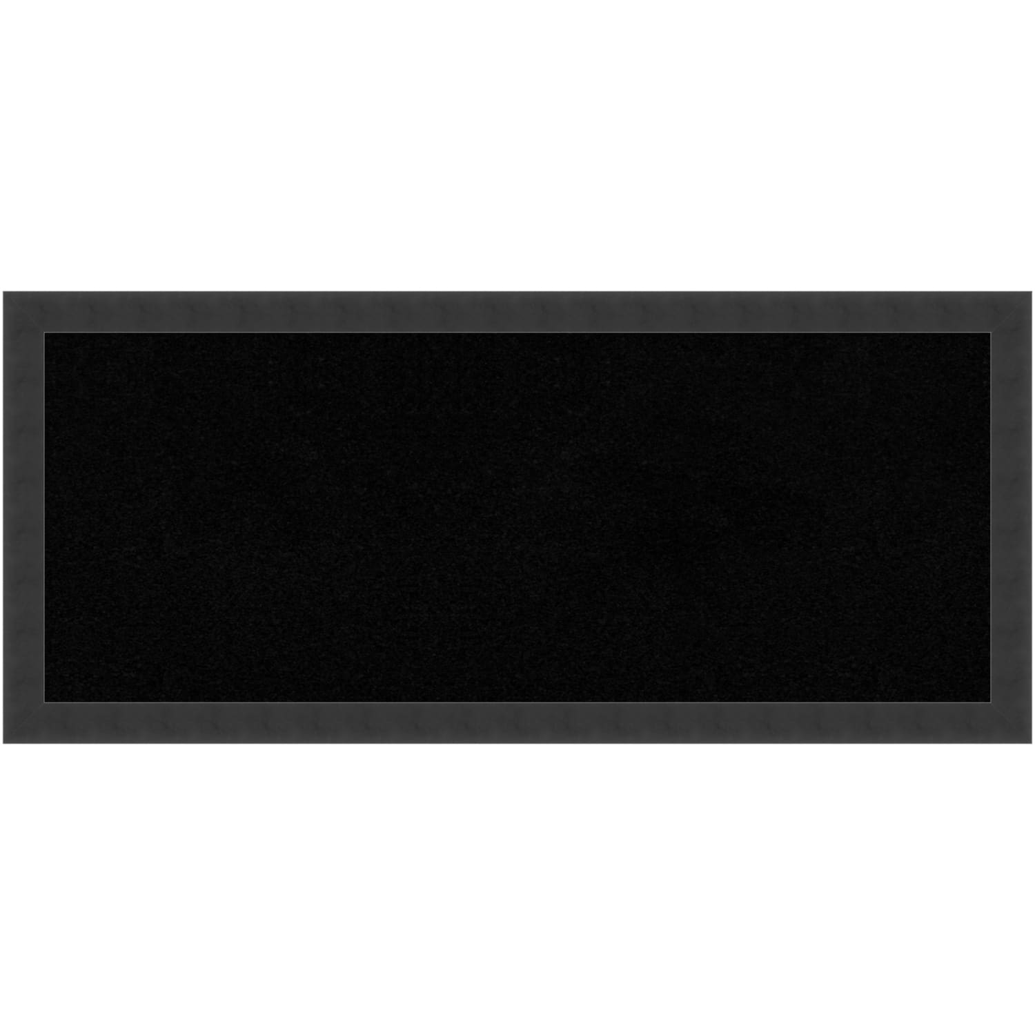 Amanti Art Cork Bulletin Board, 32in x 14in, Black, Mezzanotte Black Wood Frame