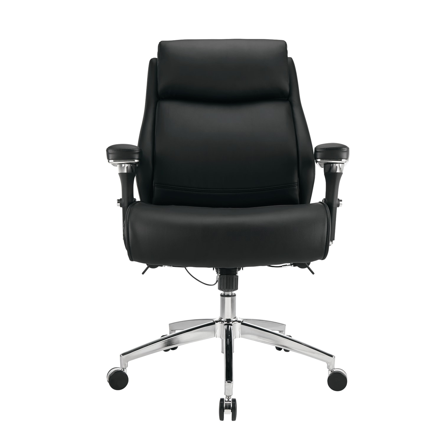Realspace® Modern Comfort Keera Bonded Leather Mid-Back Manager's Chair, Onyx/Chrome - Image 3