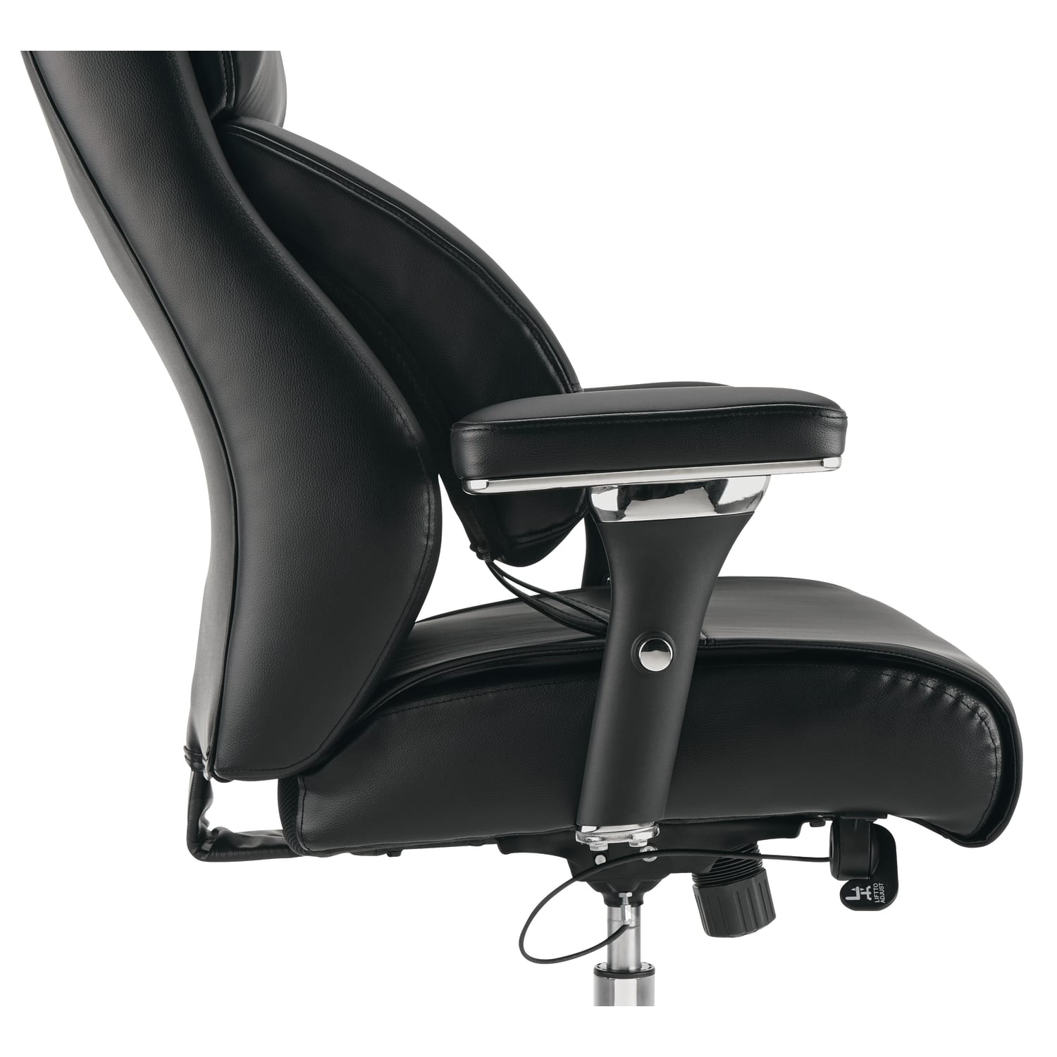 Realspace® Modern Comfort Keera Bonded Leather Mid-Back Manager's Chair, Onyx/Chrome - Image 6