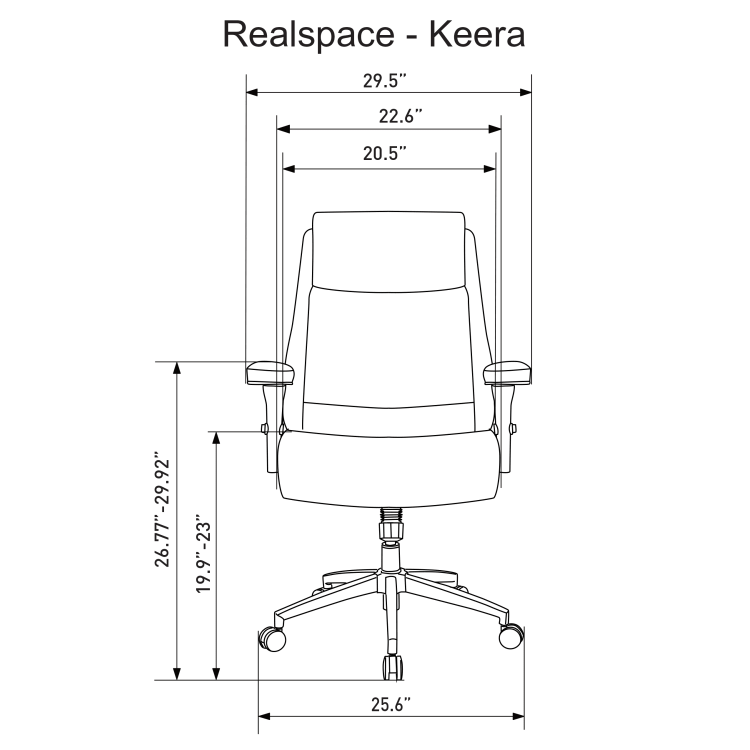 Realspace® Modern Comfort Keera Bonded Leather Mid-Back Manager's Chair, Onyx/Chrome - Image 8