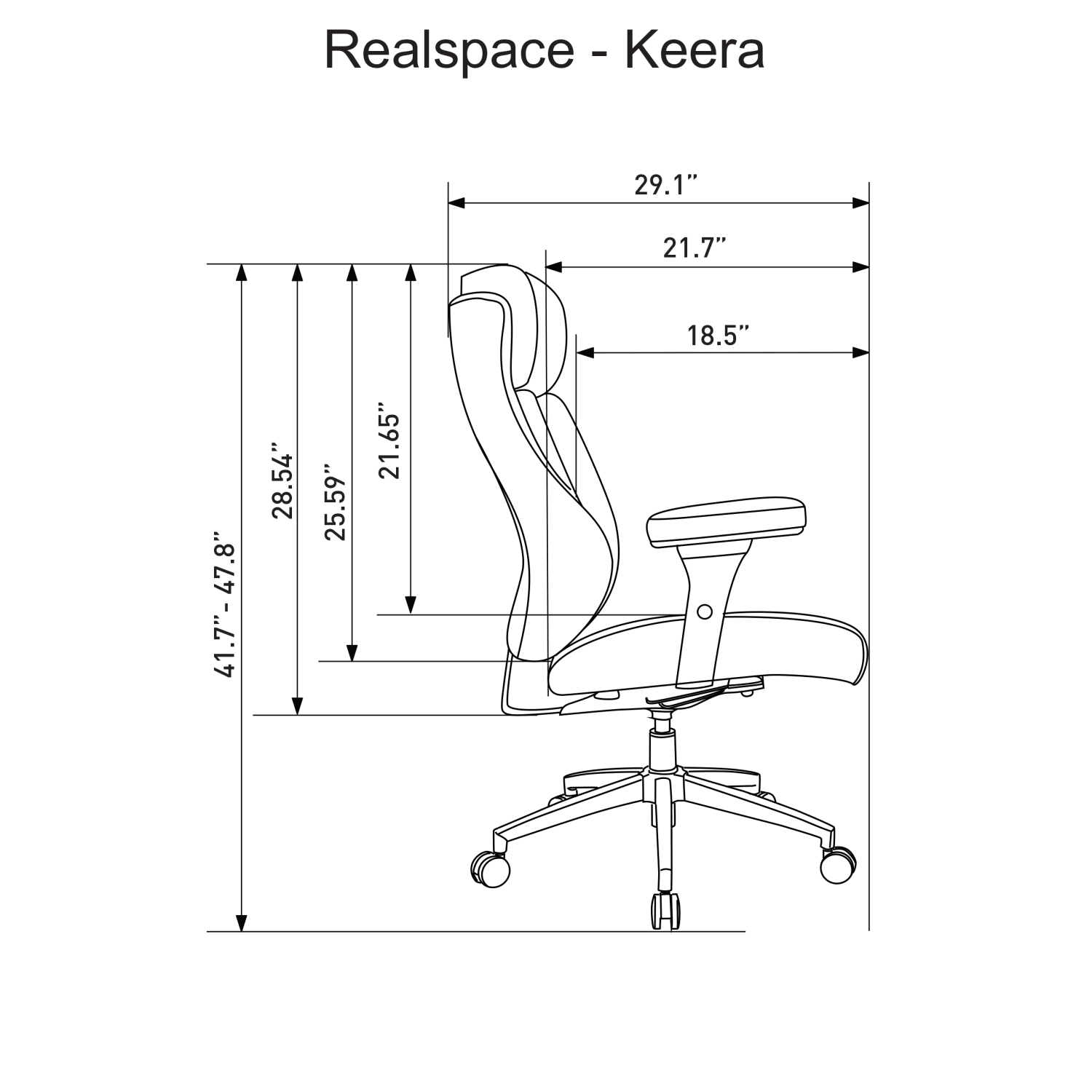 Realspace® Modern Comfort Keera Bonded Leather Mid-Back Manager's Chair, Onyx/Chrome - Image 9