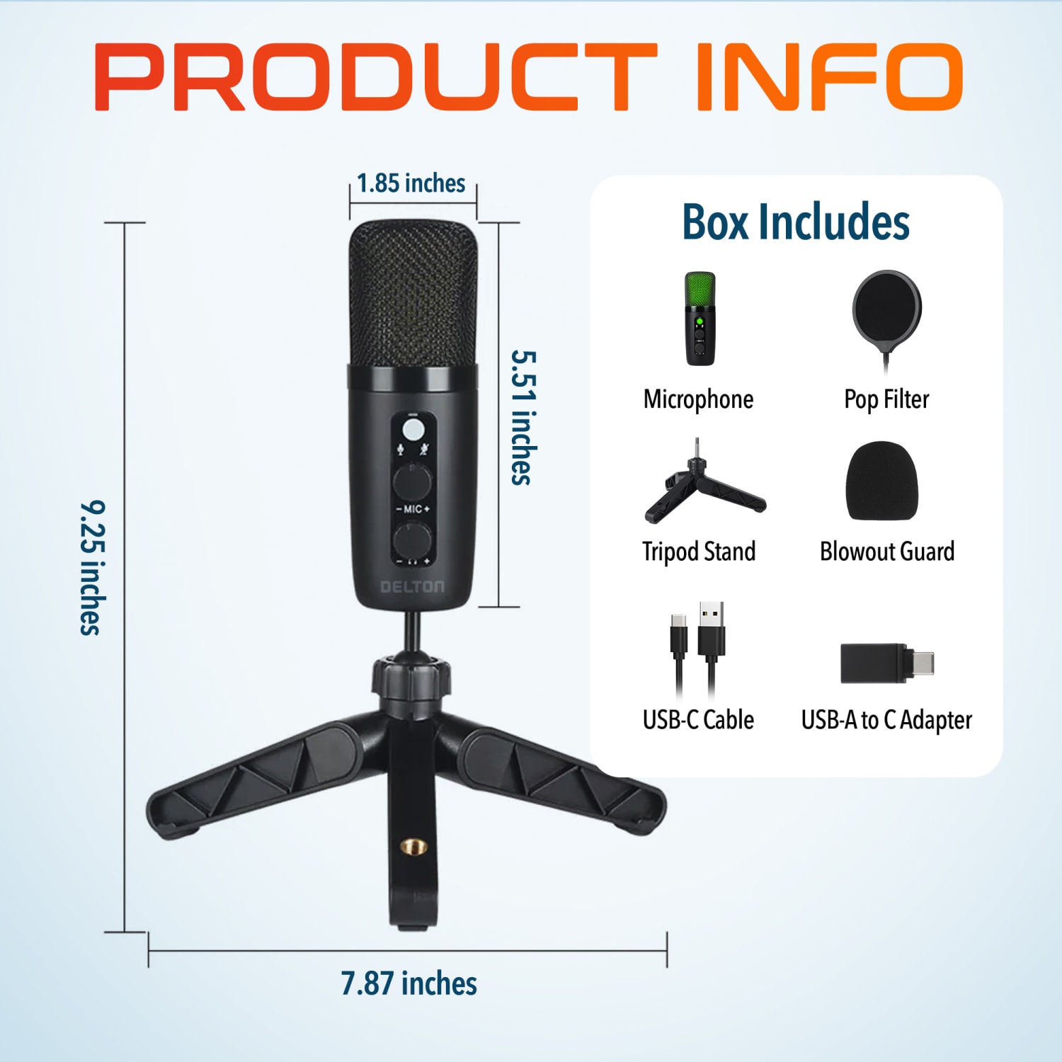 Delton U3000 USB Condenser Computer Microphone - Image 5