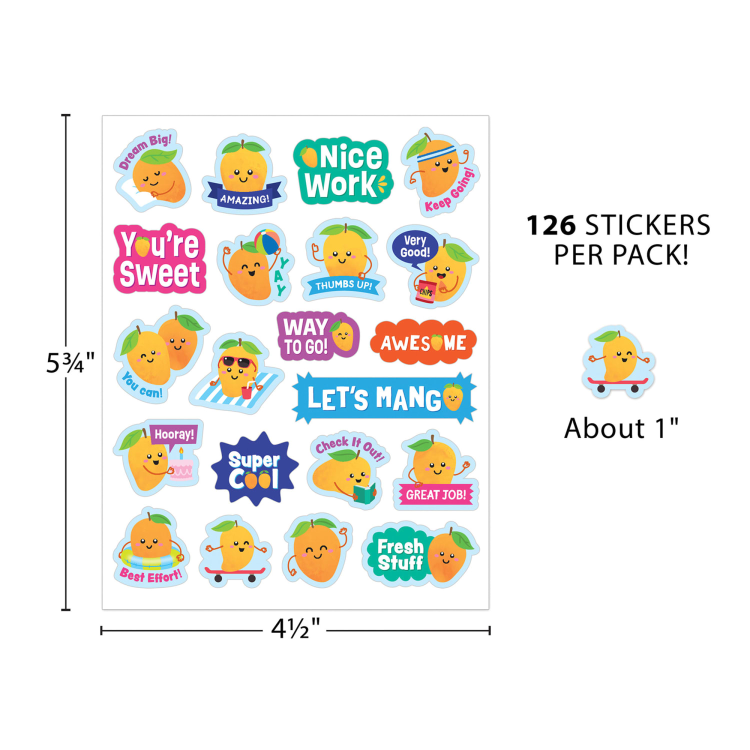 Teacher Created Resources Smelly Stickers, Mango, 126 Per Pack, Set Of 6 Packs - Image 4