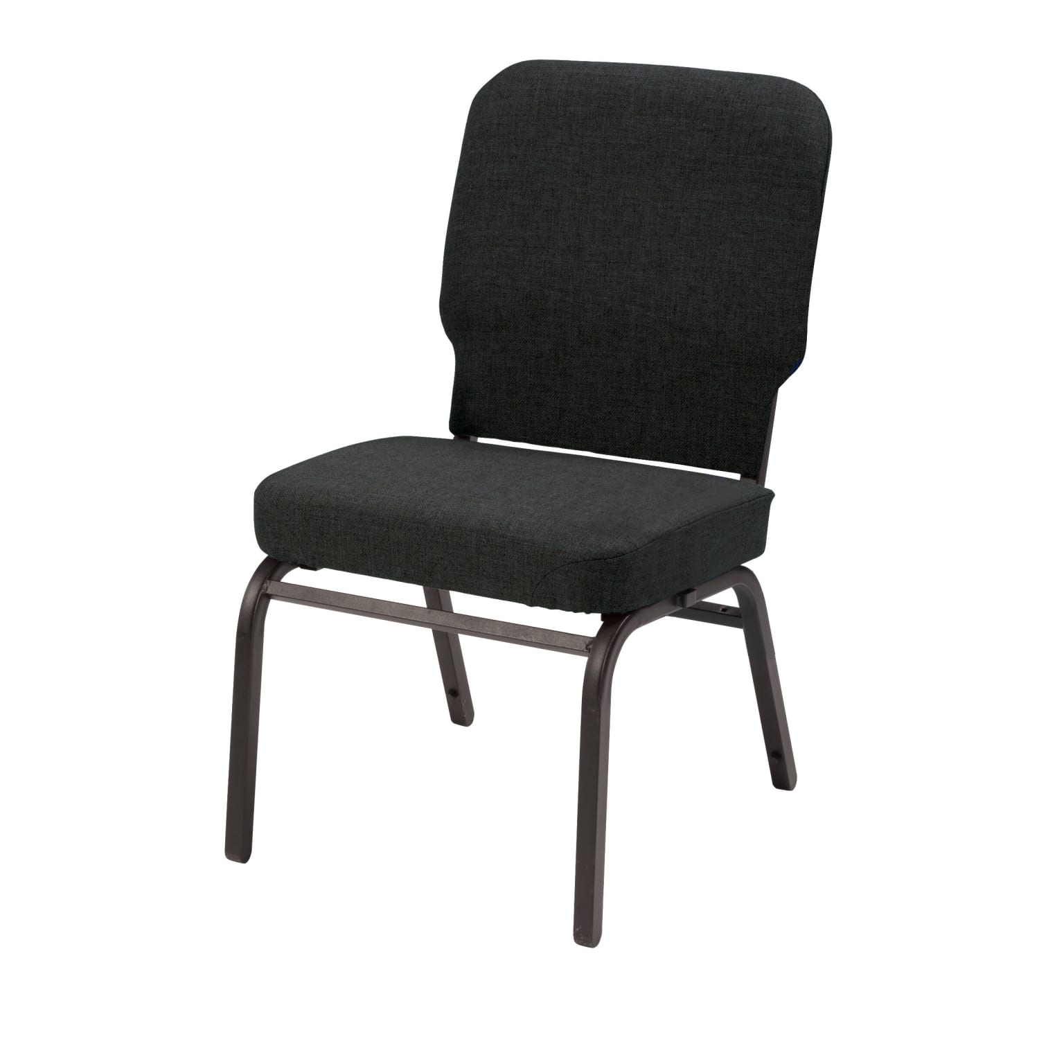 KFI Big and Tall Armless Fabric Stacking Chair, Black Vinyl