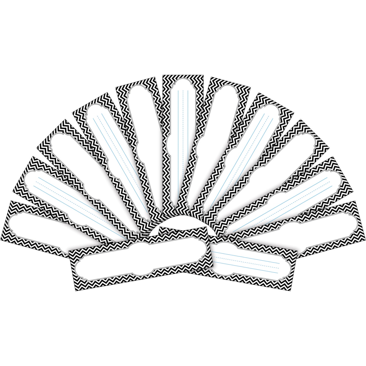 Barker Creek Double-Sided Name Plates, 12in x 3 1/2in, Chevron, Pack Of 72 Name Plates - Image 3