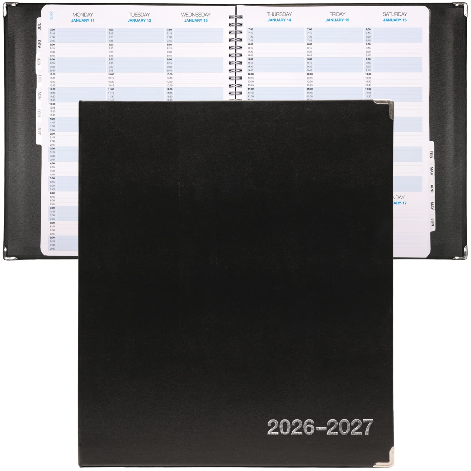 2026-2027 Excello Brands 8.5in x 11in Academic Year Executive Appointment Planner, Weekly/Monthly, 12 Month, Black - Image 3