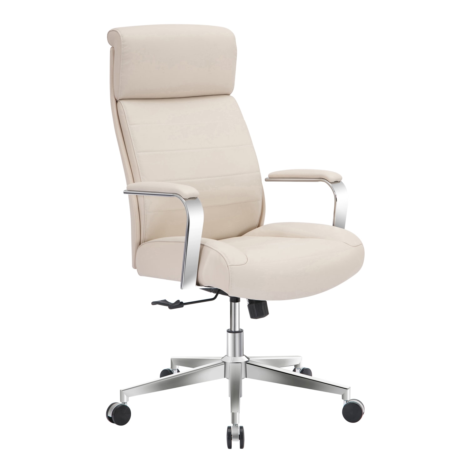 Realspace Modern Comfort Modee Vegan Leather High Back Executive Office Chair SandChrome BIFMA Compliant PopularChairscom