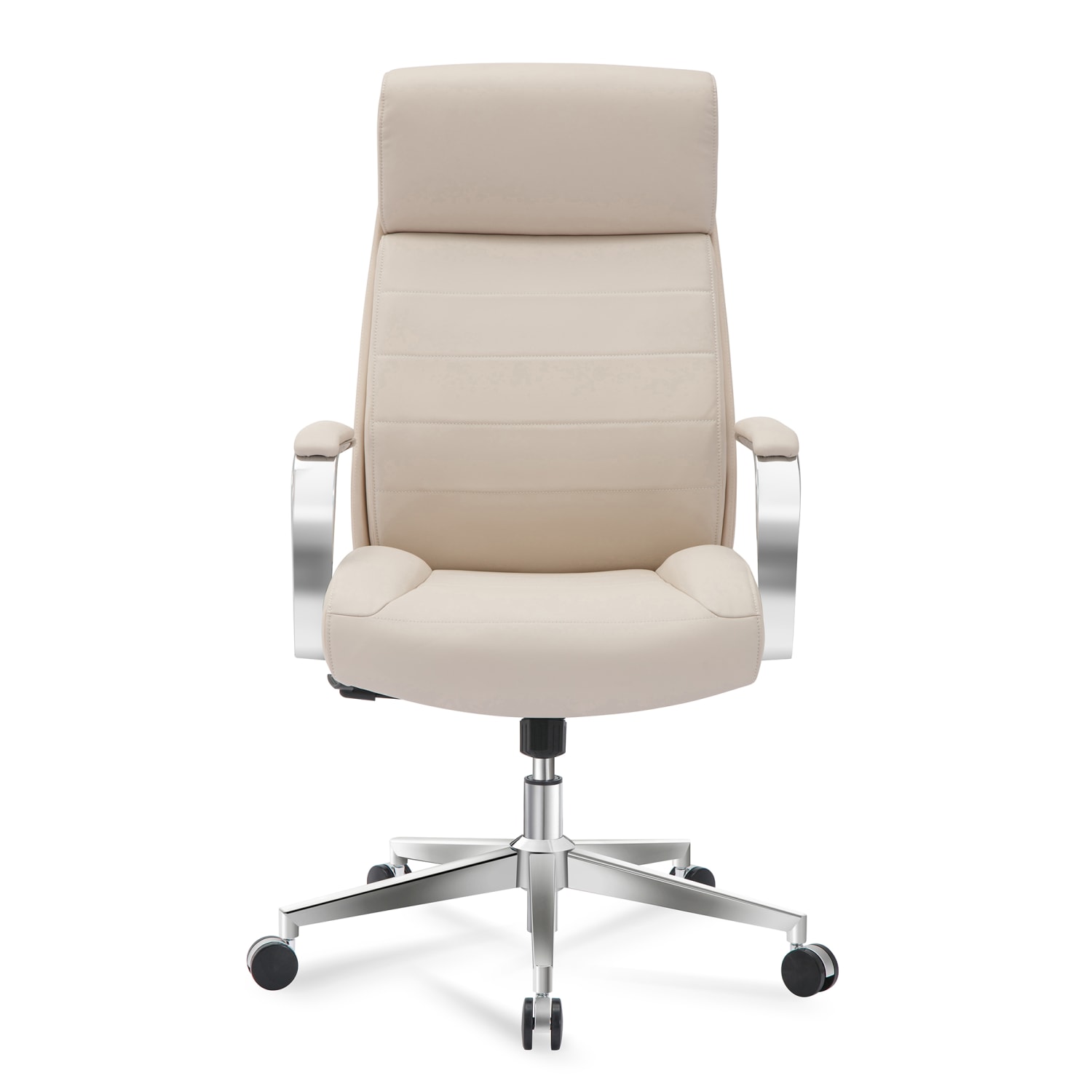 Realspace Modern Comfort Modee Vegan Leather High Back Executive Office Chair SandChrome BIFMA Compliant PopularChairscom