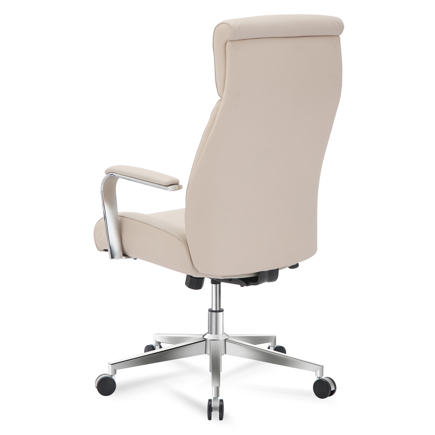 Realspace Modern Comfort Modee Vegan Leather High Back Executive Office Chair SandChrome BIFMA Compliant PopularChairscom