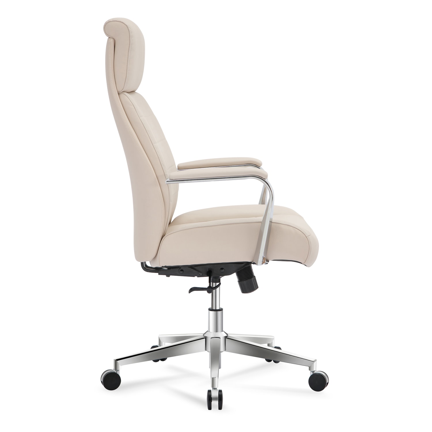 Realspace Modern Comfort Modee Vegan Leather High Back Executive Office Chair SandChrome BIFMA Compliant PopularChairscom